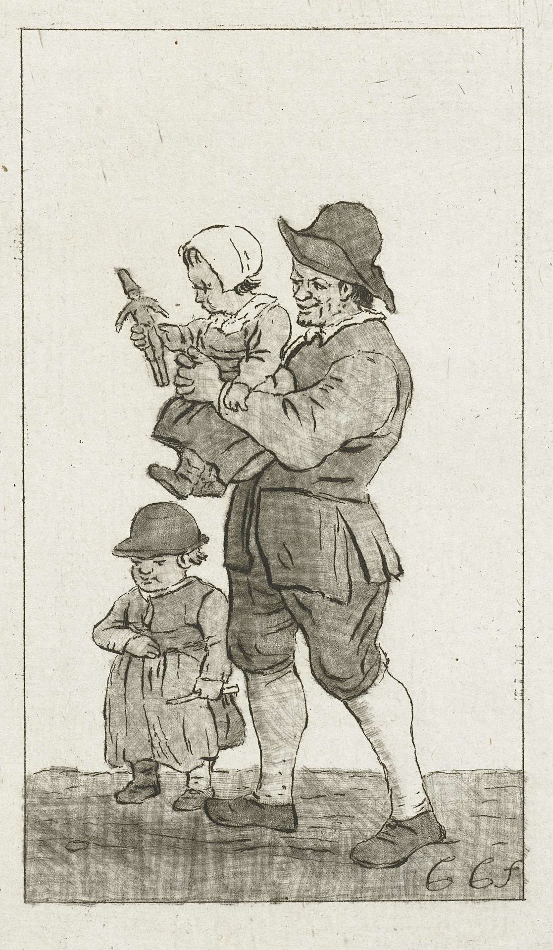 Vader met kinderen by Pieter de Mare