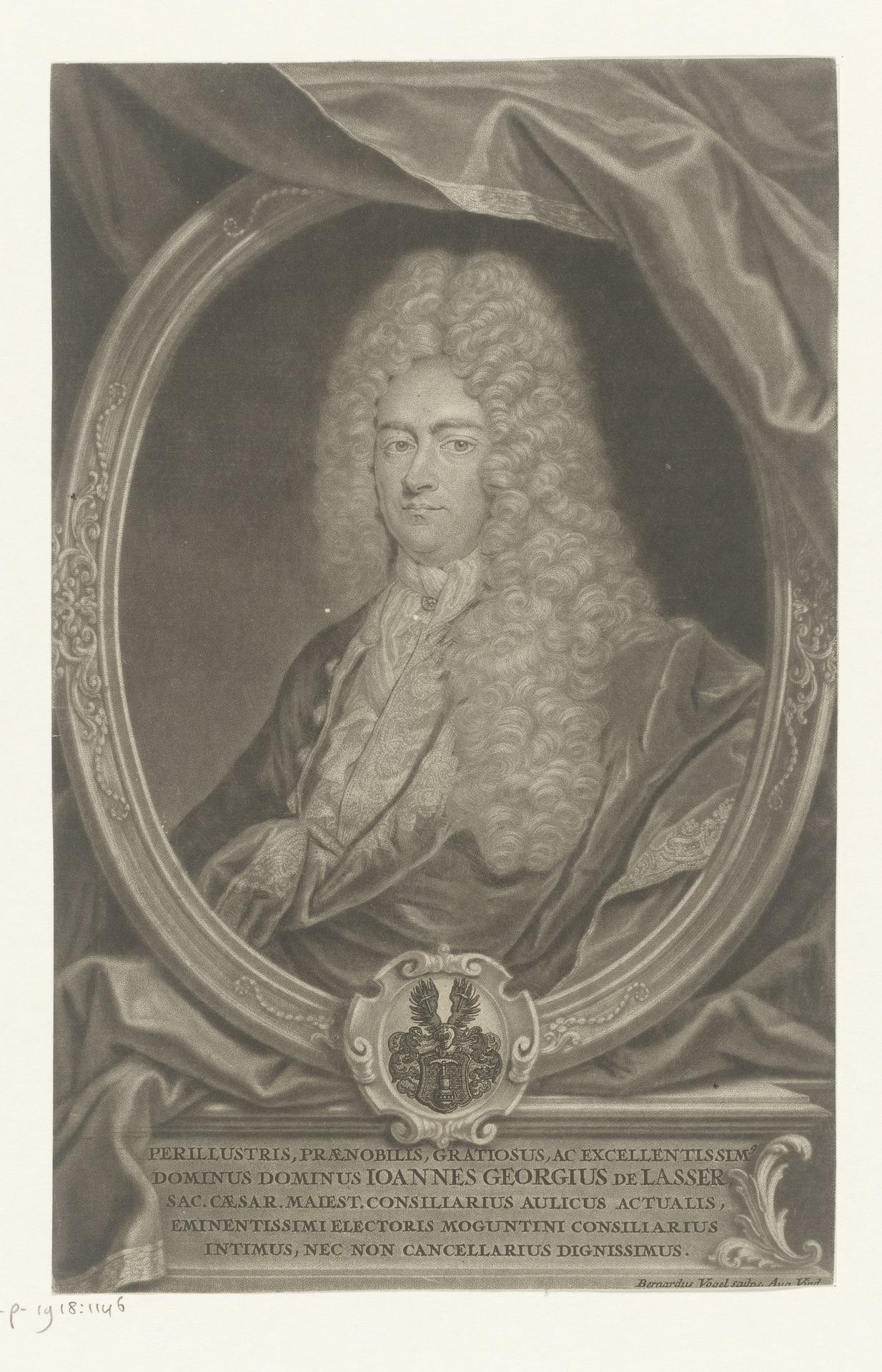 Portret van Johann Georg von Lasser by Bernhard Vogel