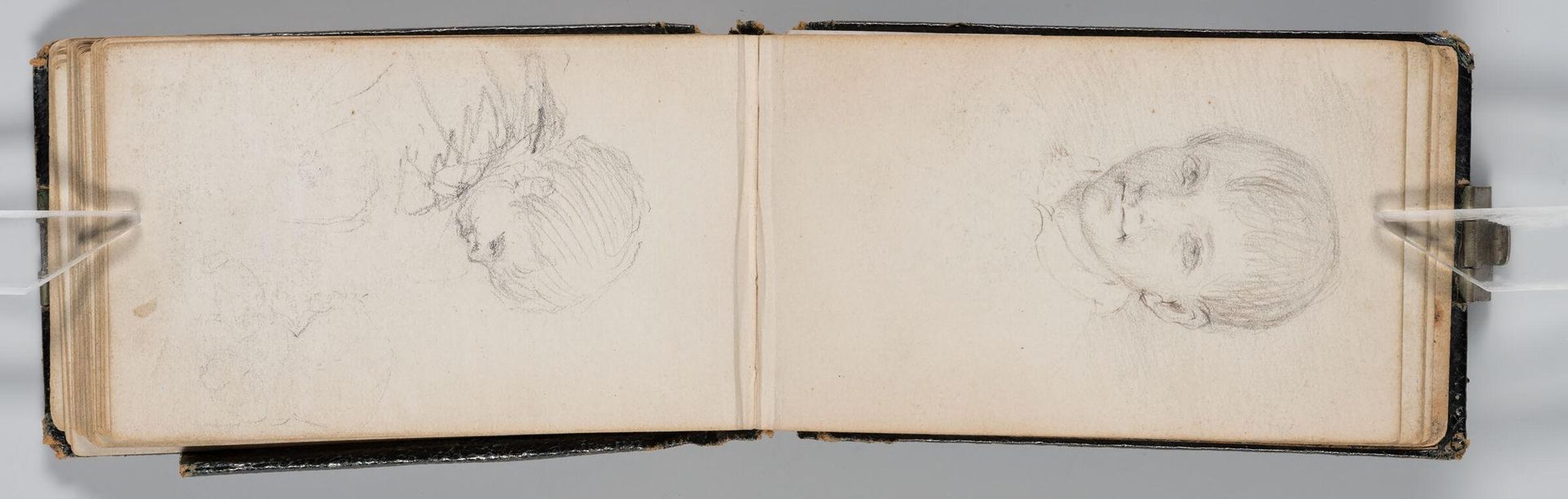 Head of a Boy; verso: Head of a Woman with Glasses by Sanford Robinson Gifford