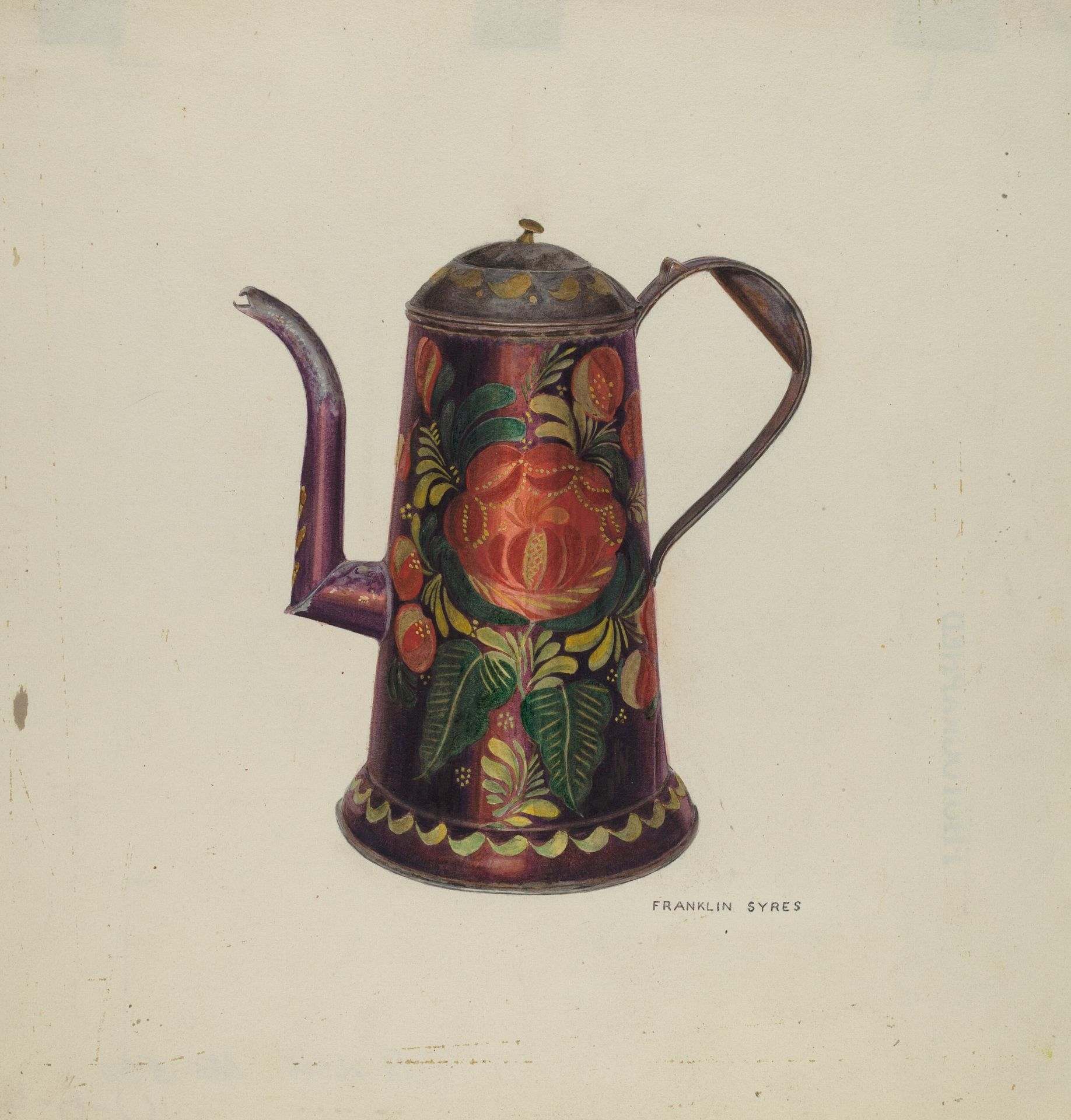 Toleware Tin Teapot by Franklyn Syres