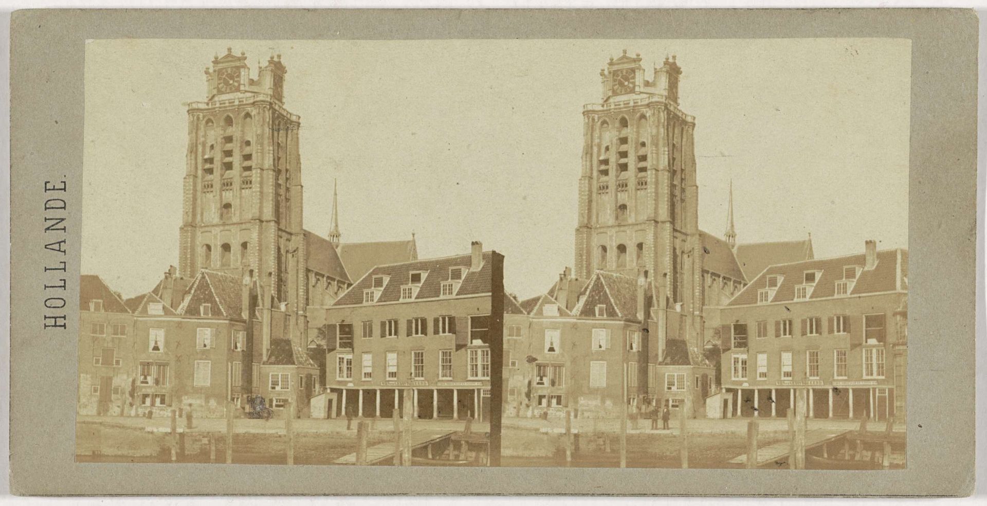 Gezicht op de Grote of Onze-Lieve-Vrouwekerk in Dordrecht by Charles-Henri Plaut