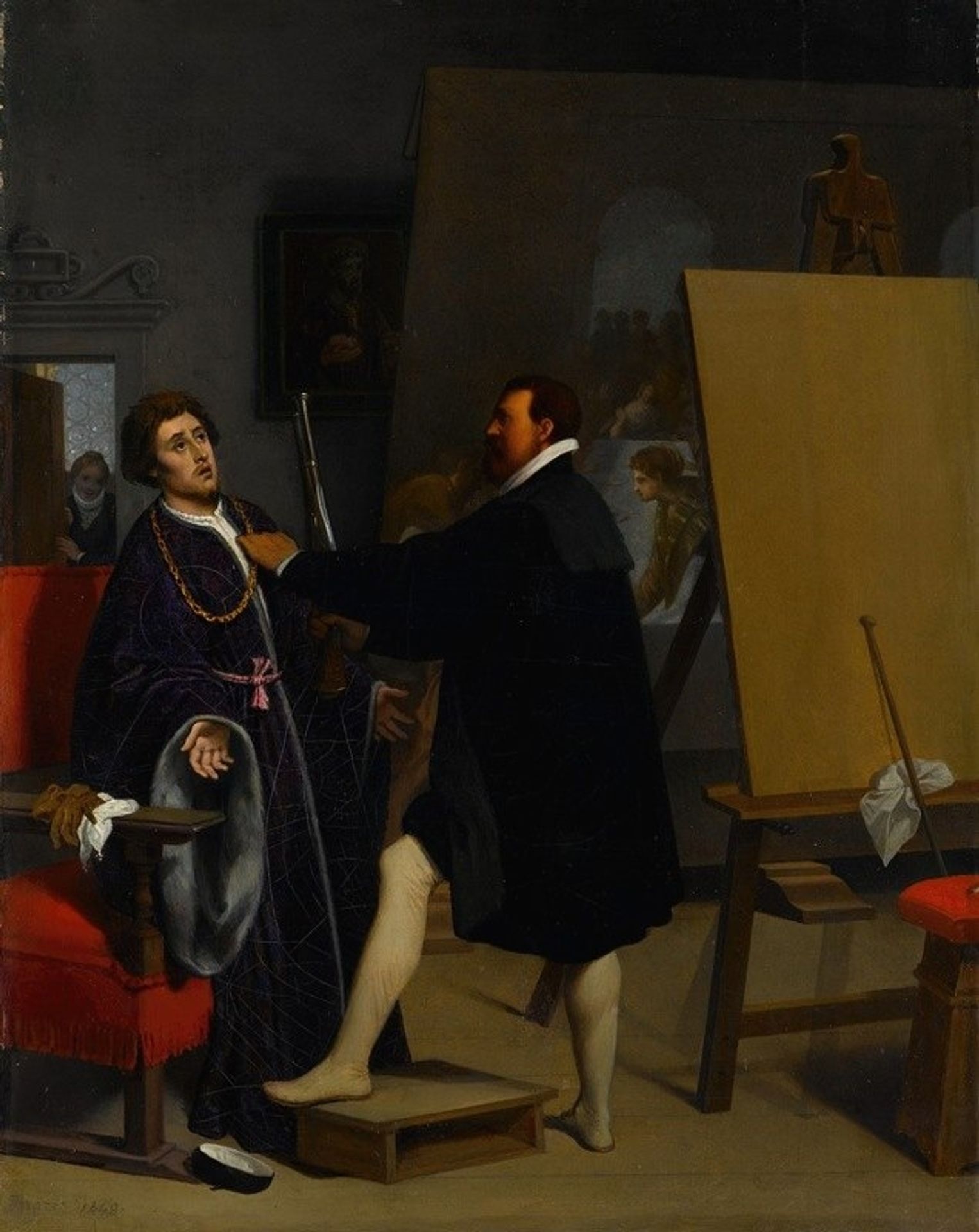 Aretino in the Studio of Tintoretto by Jean Auguste Dominique Ingres
