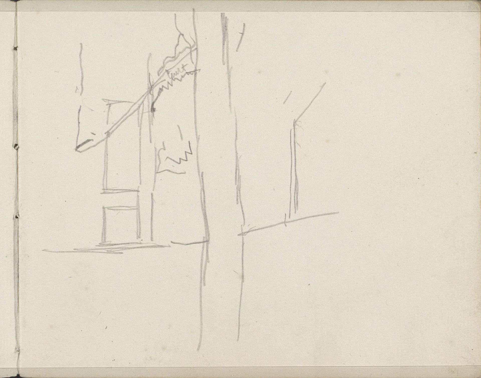 Boom voor een gebouw by George Hendrik Breitner