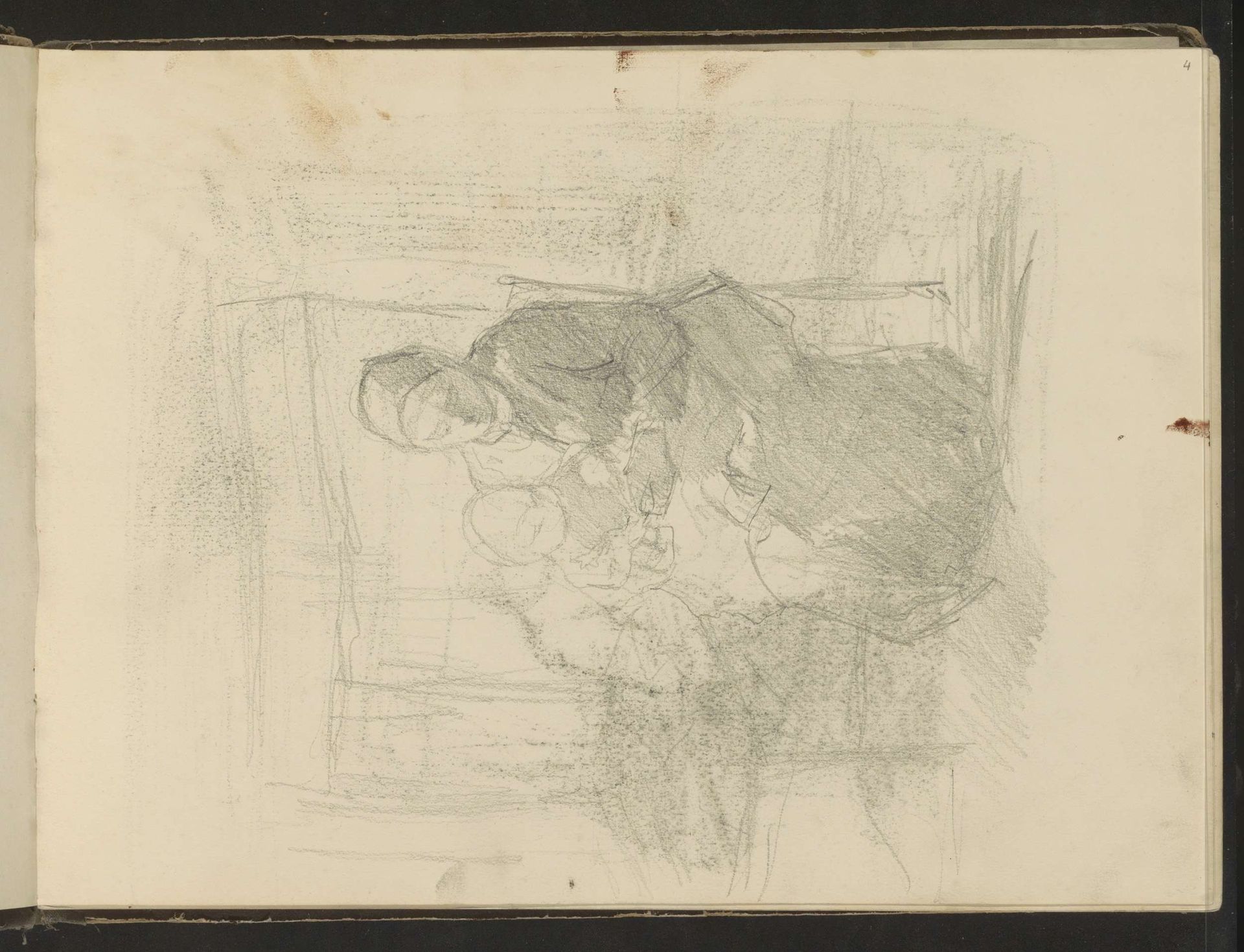 Zittende vrouw met een baby op schoot by Albert Neuhuys