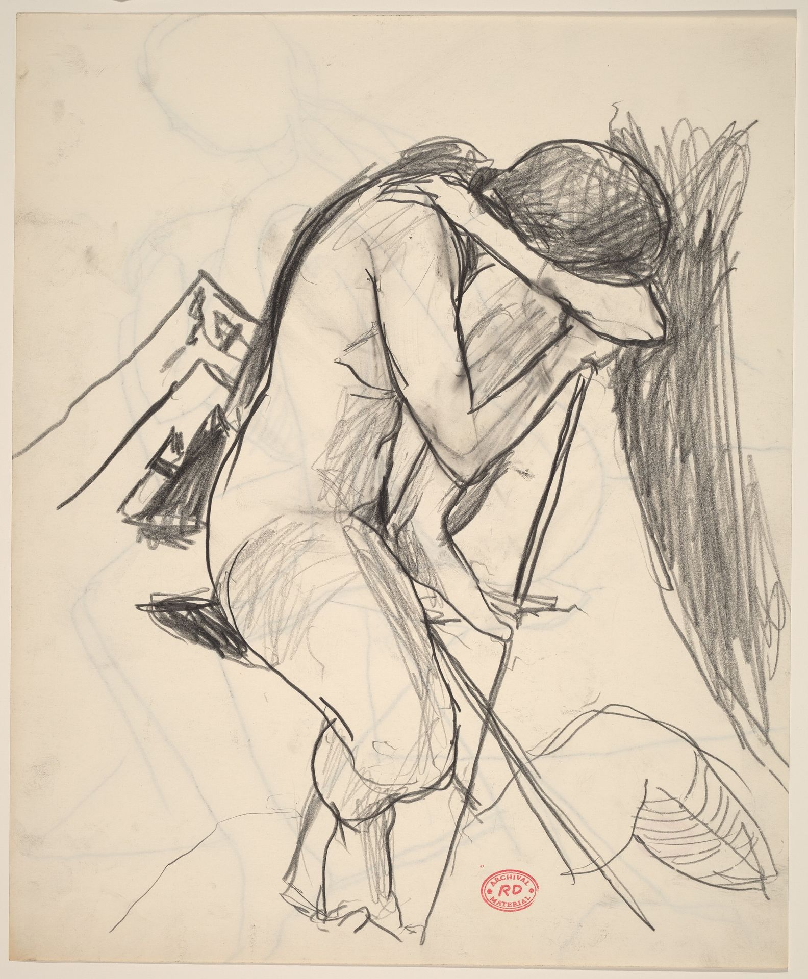 Untitled [seated female nude with head bowed] by Richard Diebenkorn