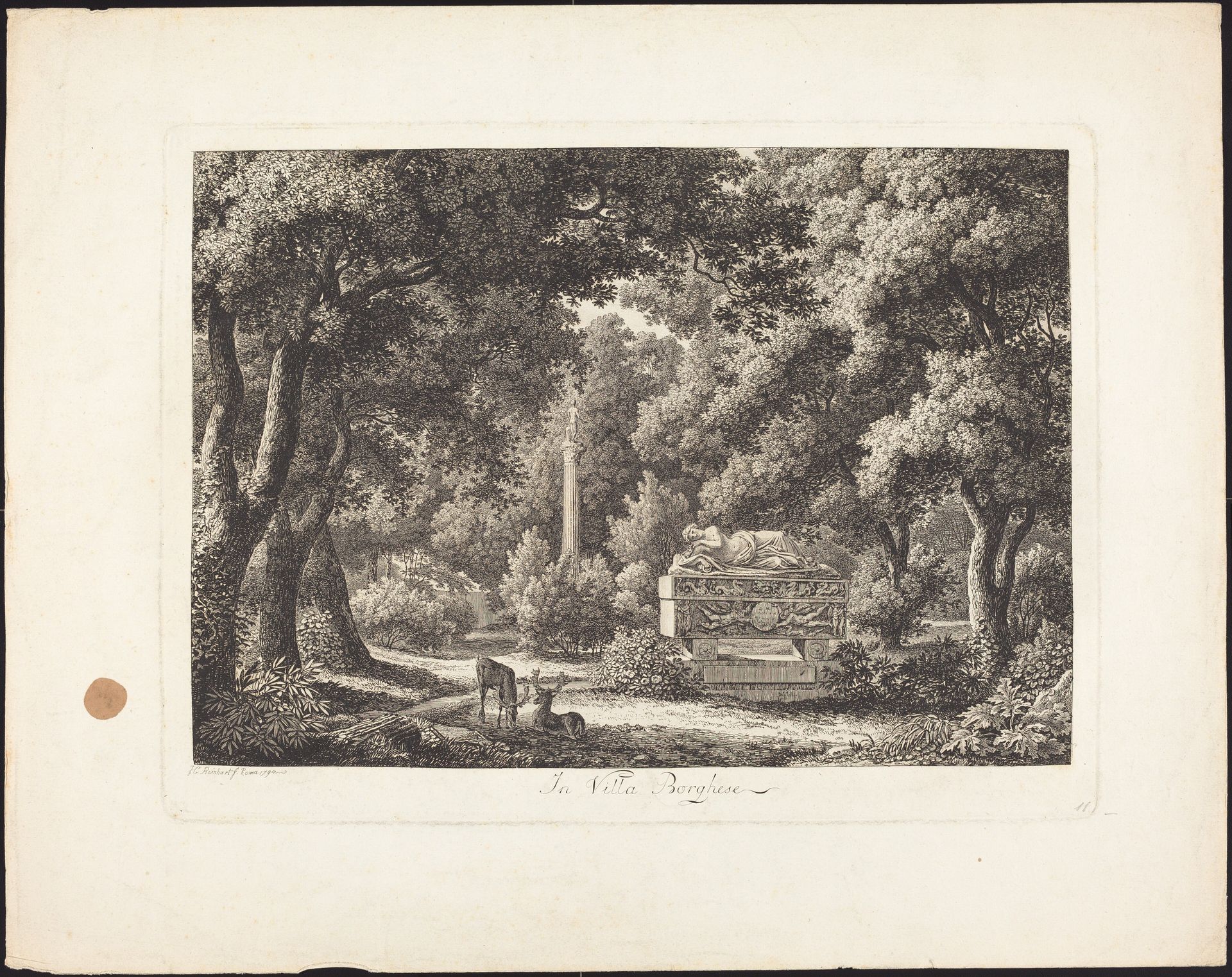 In villa Borghese by Johann Christian Reinhart