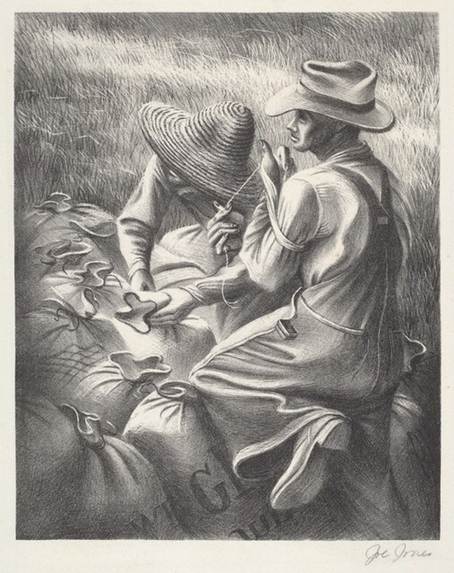 Untitled (Sacking Grain) by Joe Jones