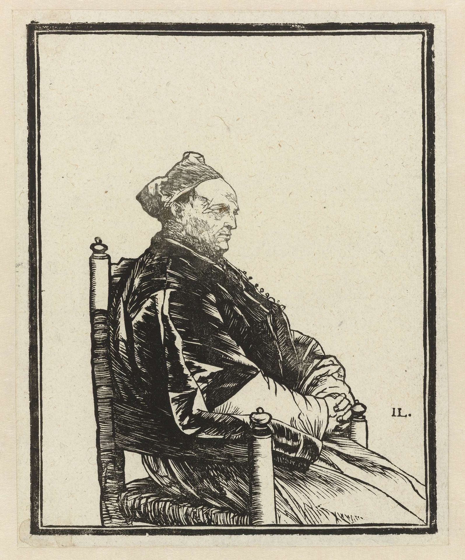 Portret van een zittende geestelijke by Anonymous