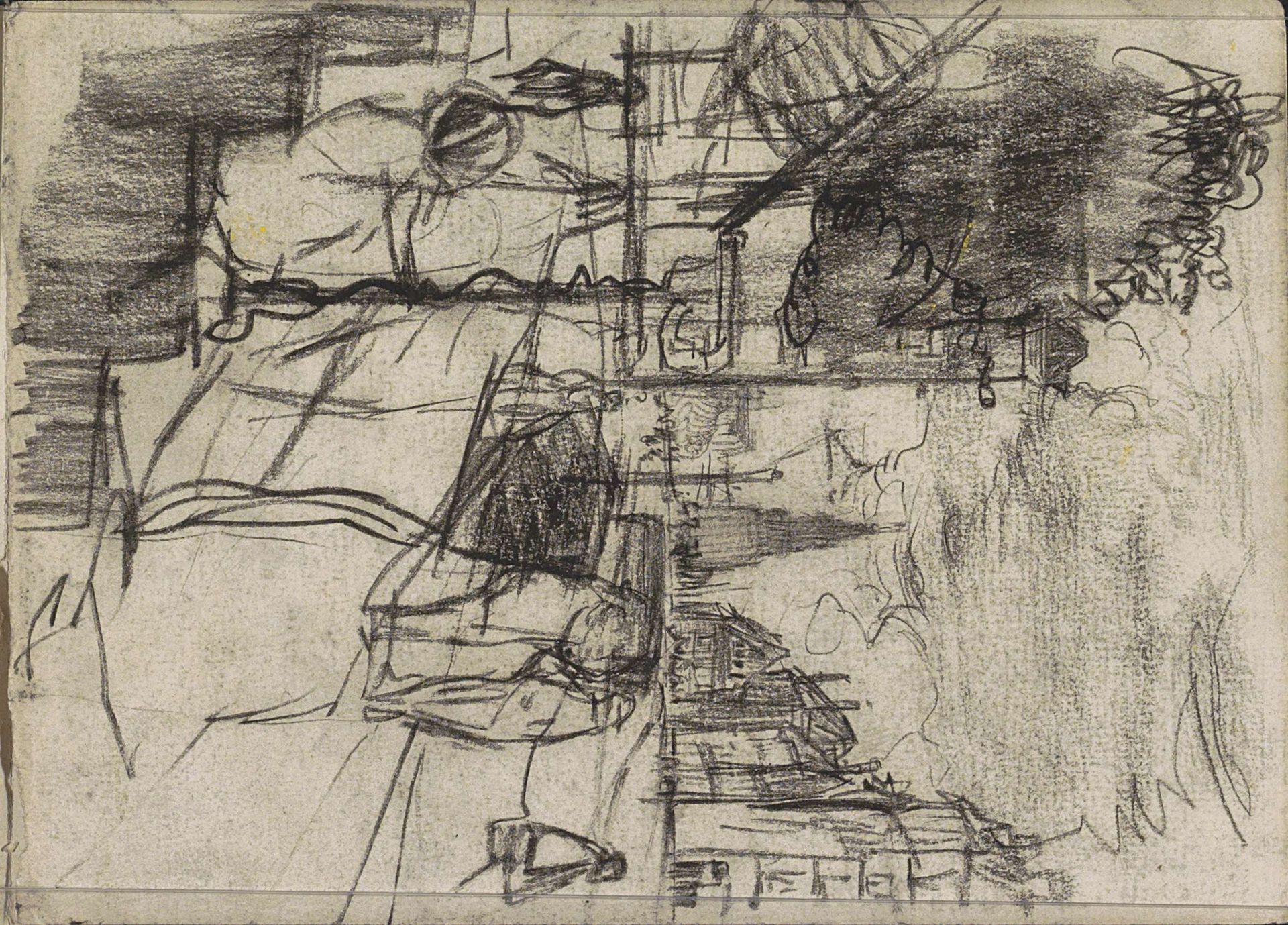 Stadsgezicht met figuren, mogelijk in Amsterdam by Isaac Israels