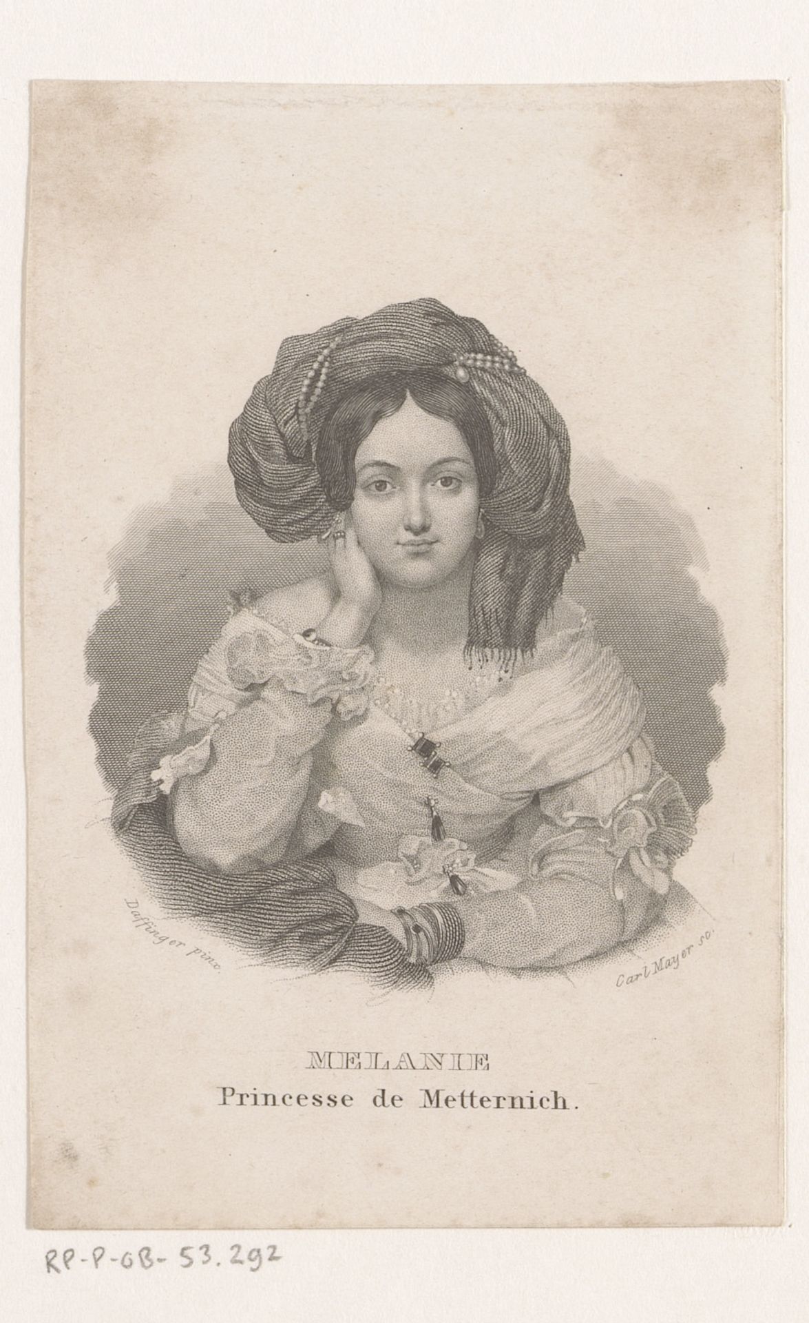 Portret van Melanie, prinses van Metternich-Zichy by Carl Mayer
