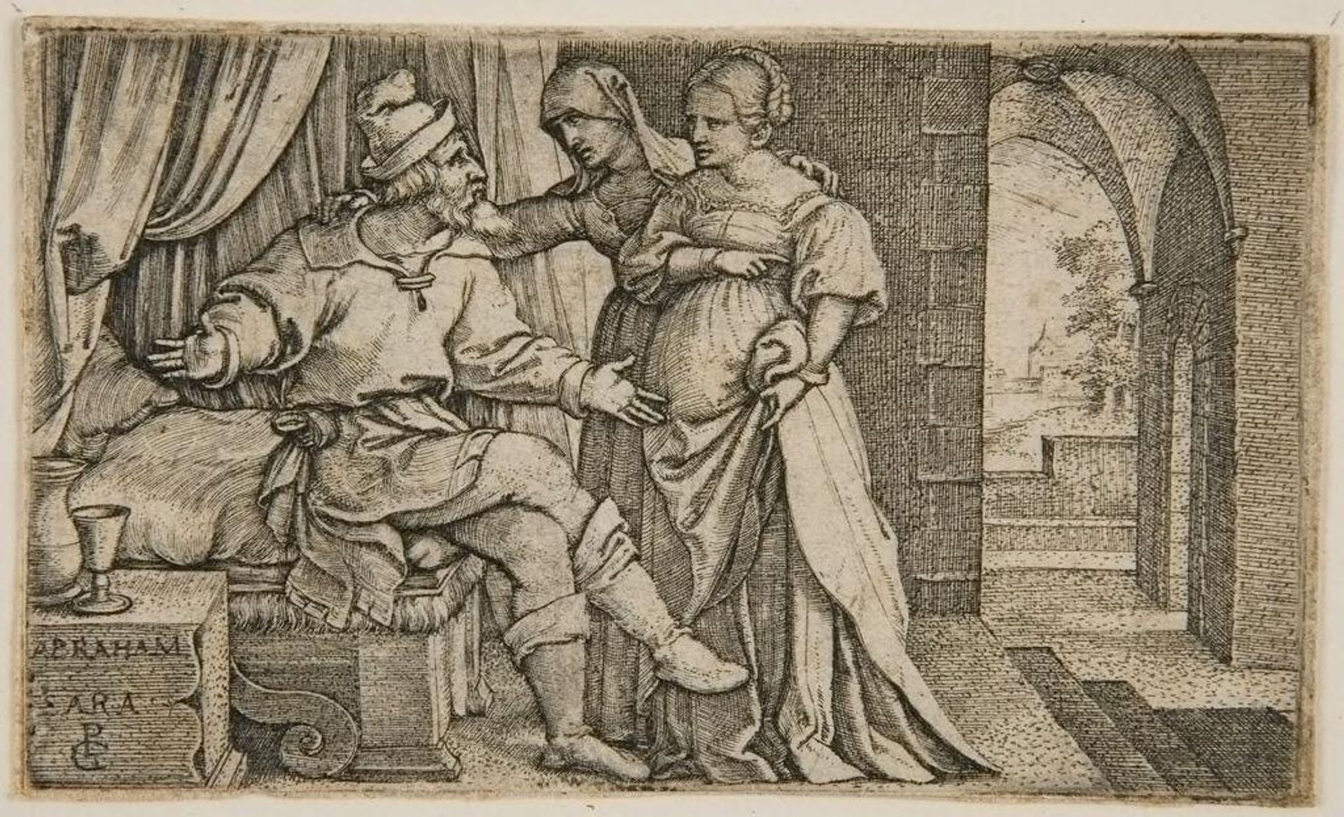 Abraham Receiving Hagar by Georg Pencz