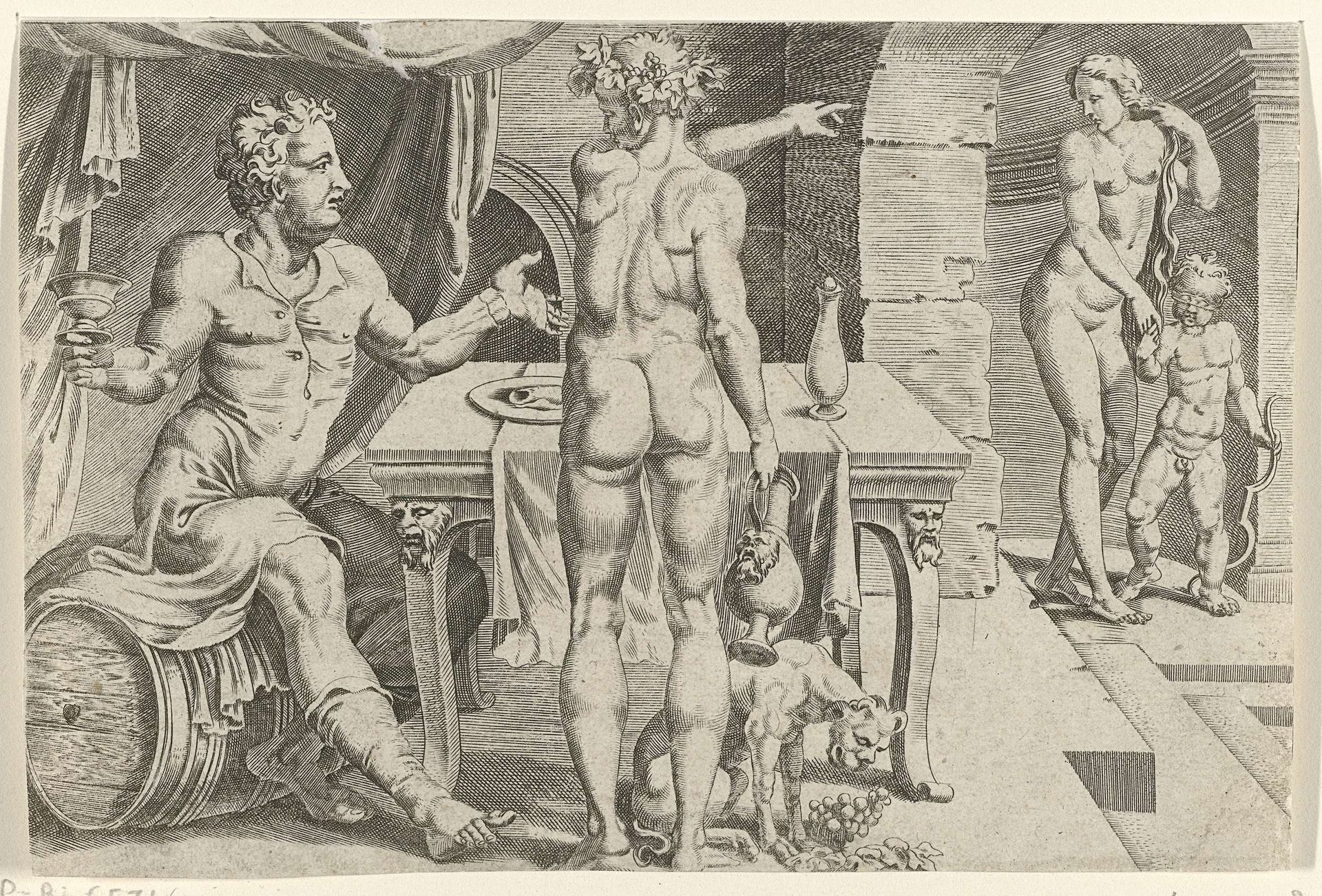 Wijn leidt tot lust by Dirck Volckertsz Coornhert