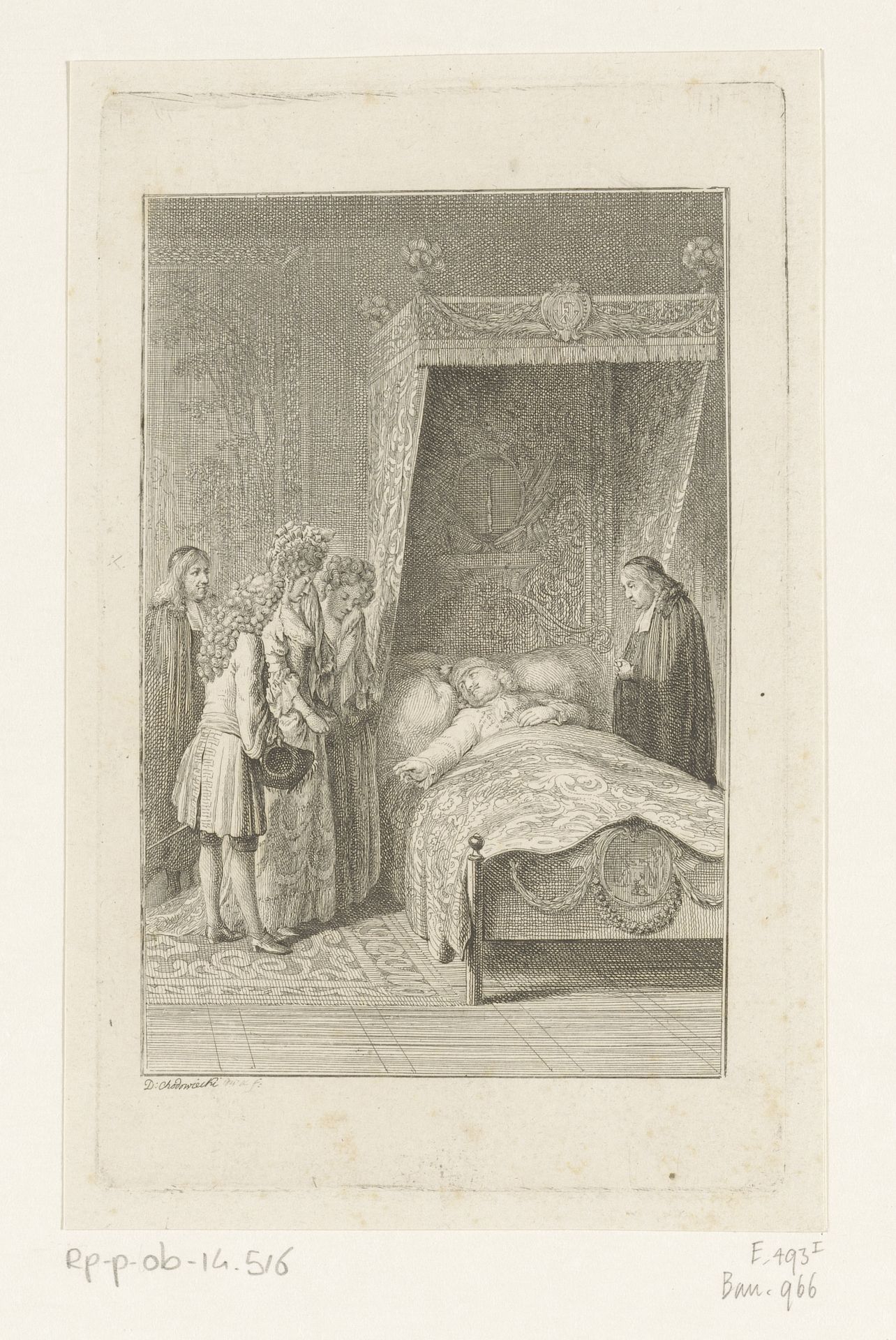 Sterfbed van Friedrich Wilhelm by Daniel Nikolaus Chodowiecki
