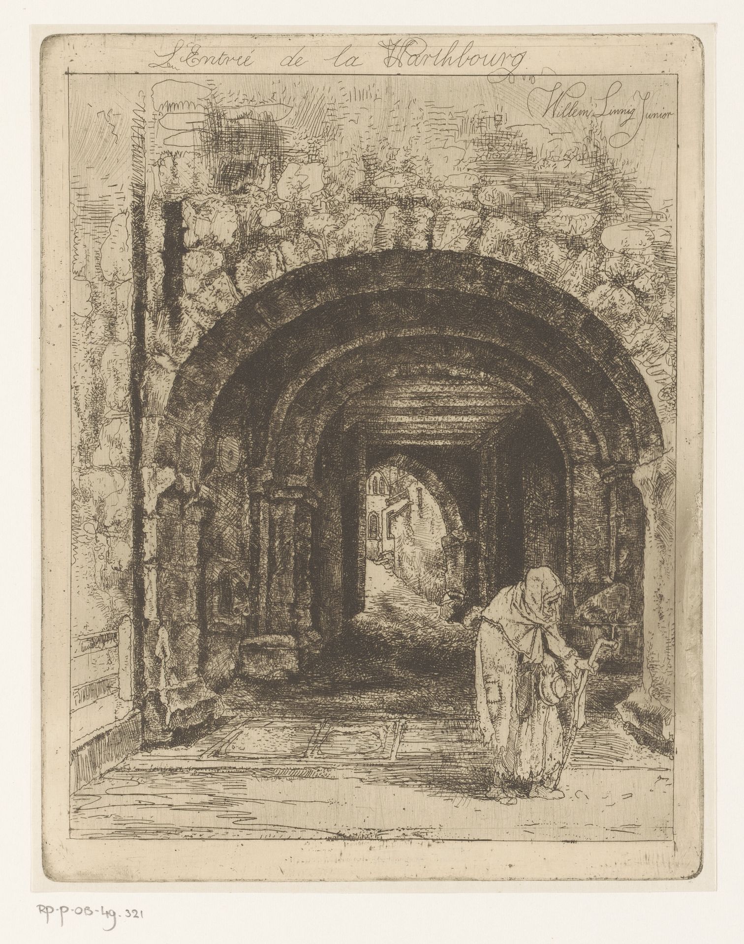 Toegangspoort van de Wartburg in Eisenach by Willem (II) Linnig