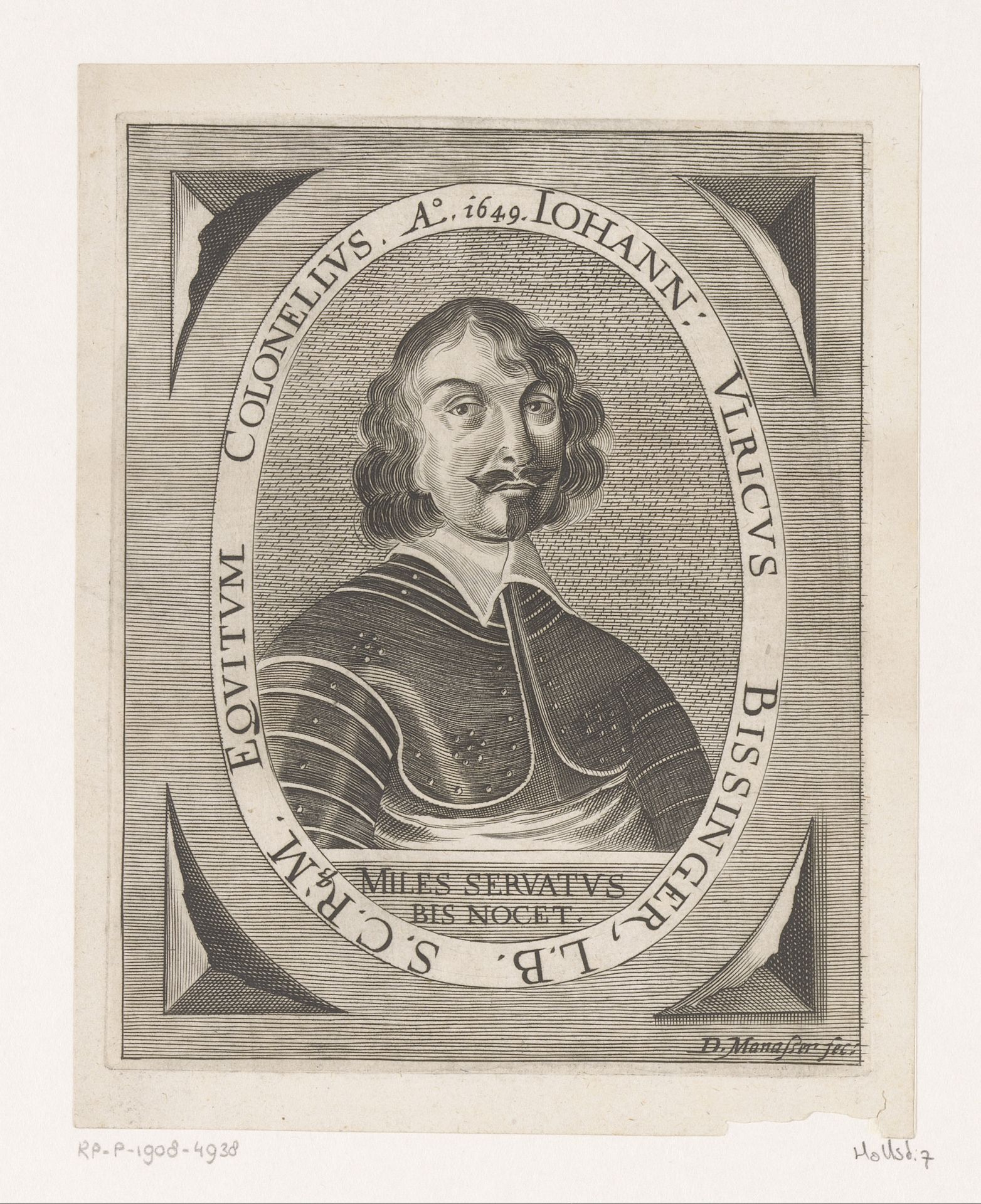 Portret van Johann Ulrich von Bissinger by David Mannasser