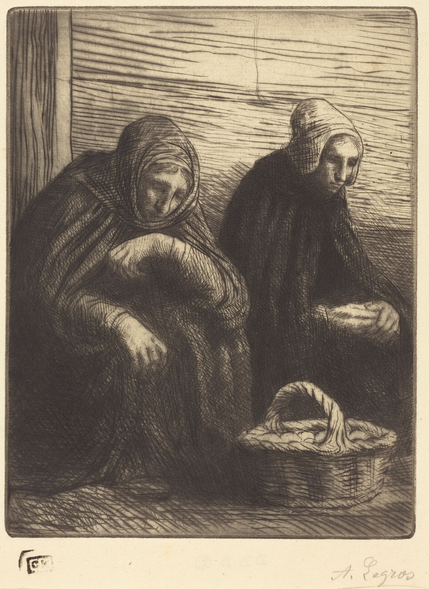 Egg-sellers, 2nd plate (Les marchandes d'oeufs) by Alphonse Legros