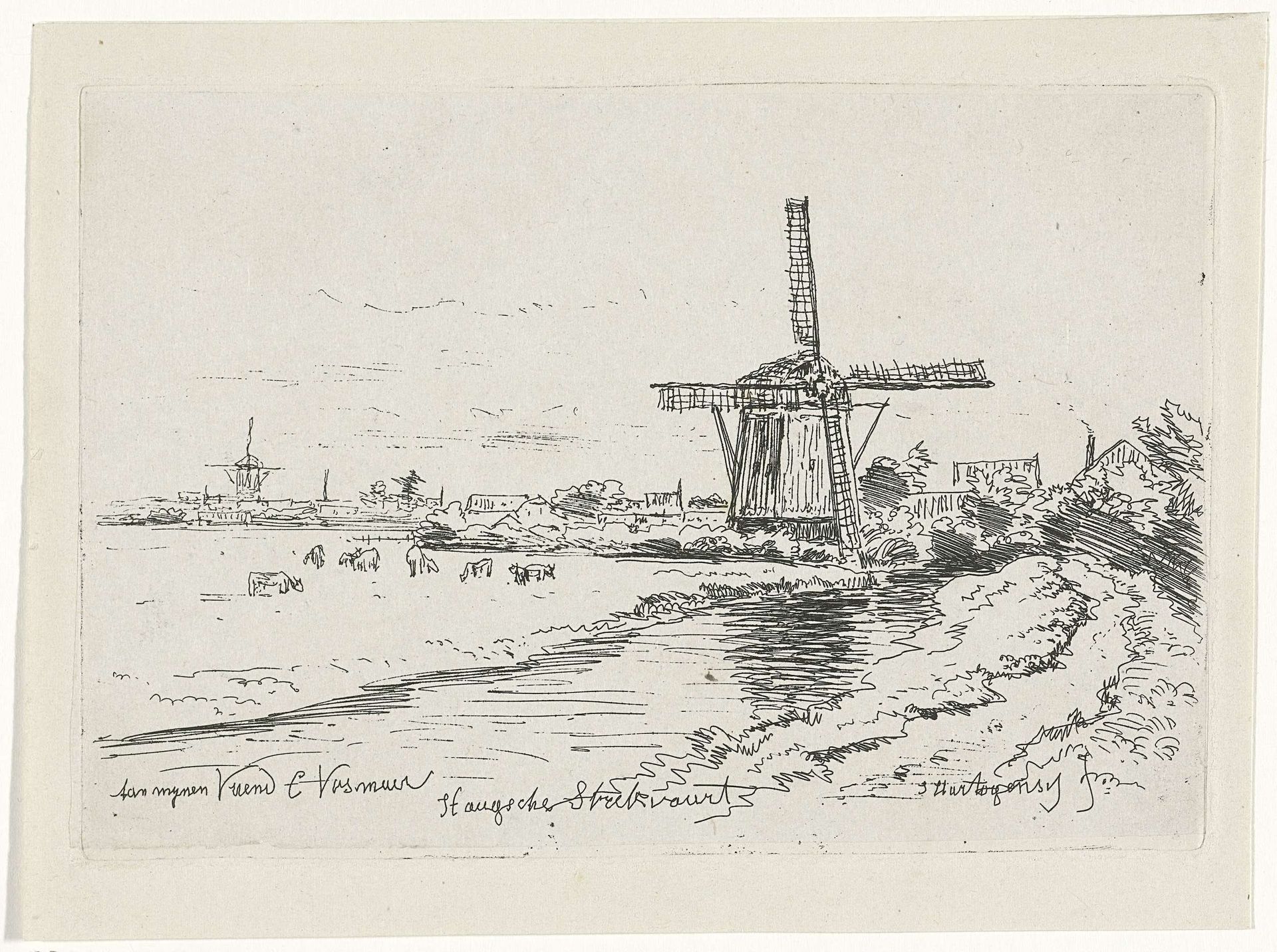 Landschap met molens by Joseph Hartogensis