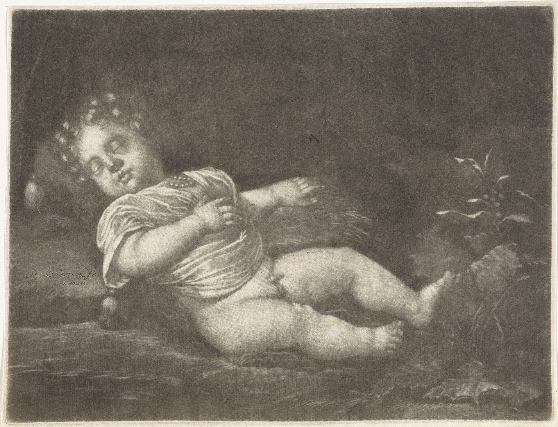 Slapend jongetje by Pieter Schenk