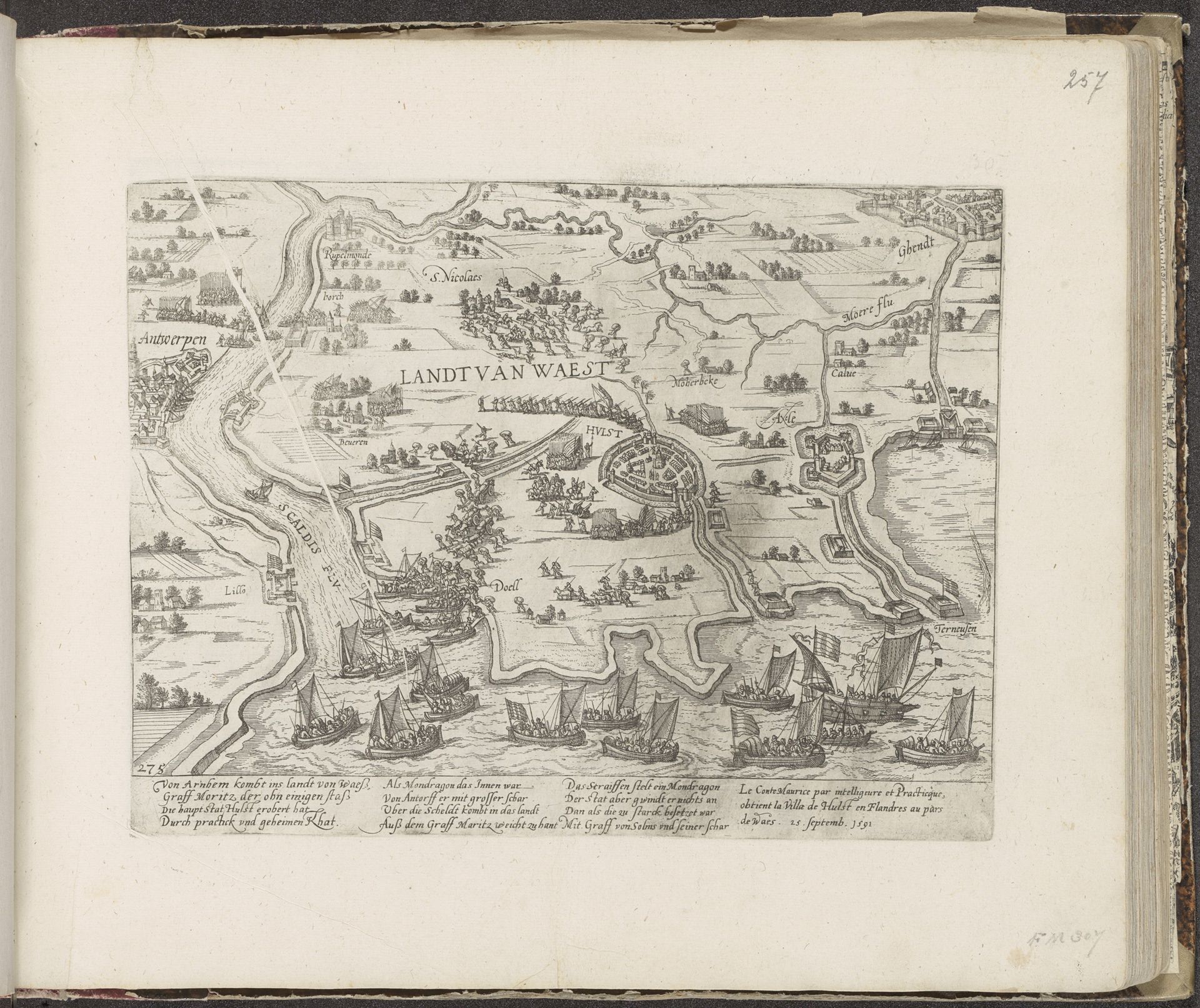Inname van Hulst door Maurits, 1591 by Frans Hogenberg