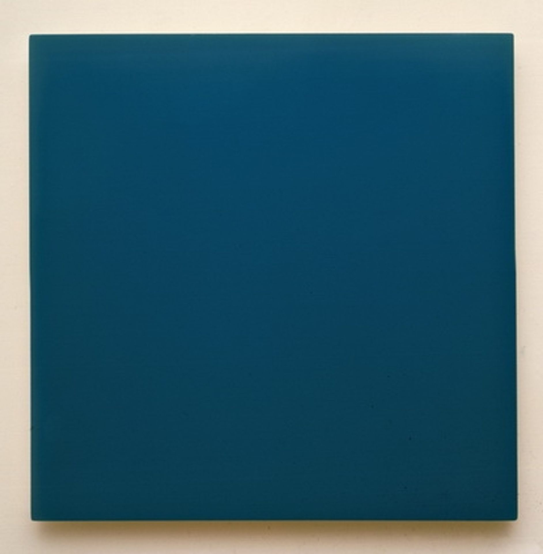 Enamel on Wood: Blue Green by Marcia Hafif