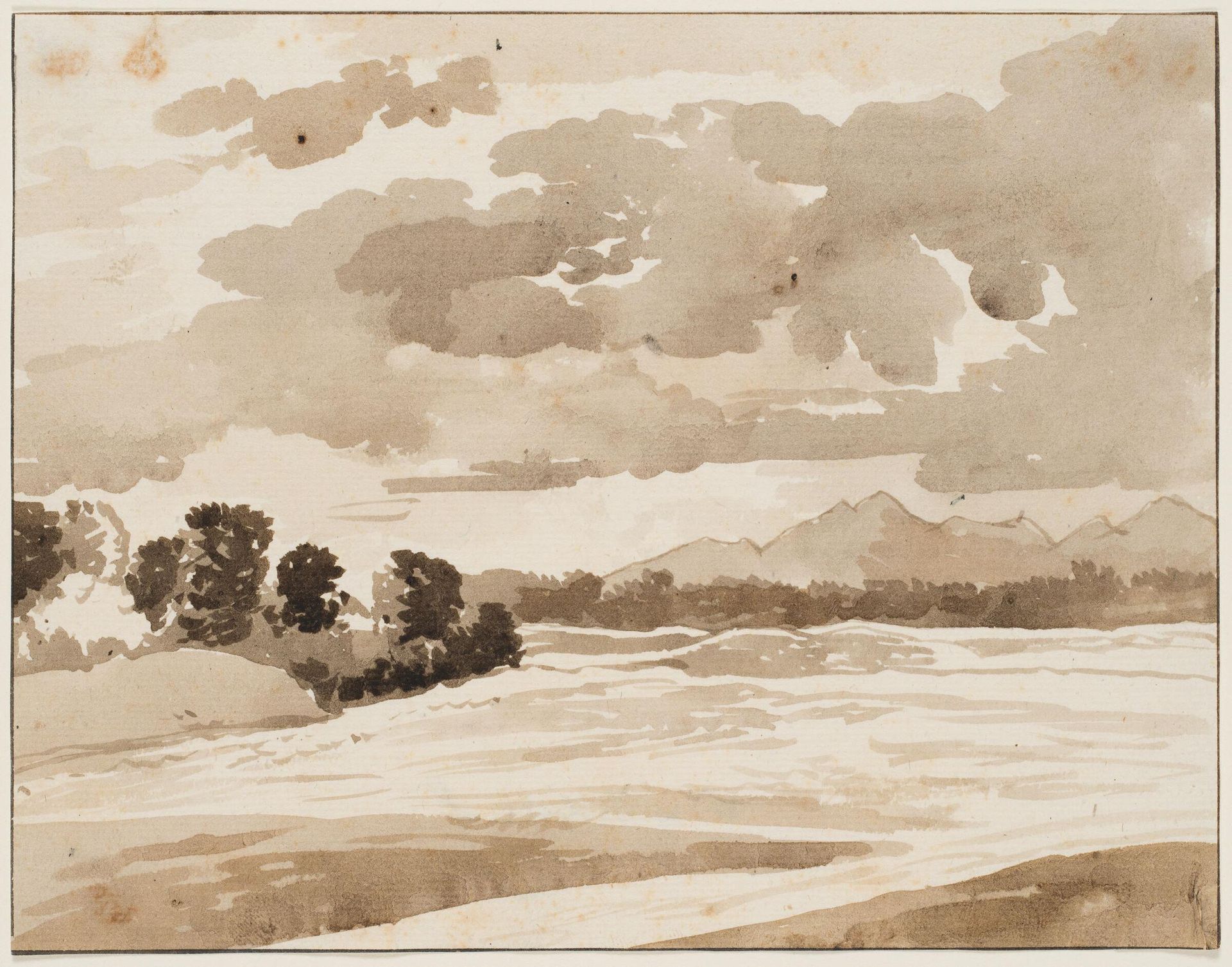 River with Mountains in the Background by Franz Kobell