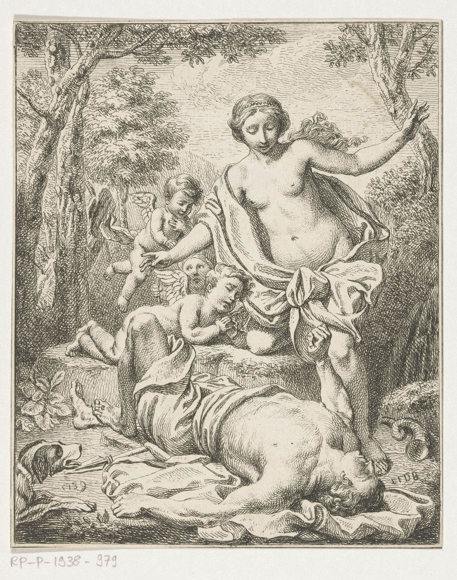 Venus and Adonis by Louis Fabritius Dubourg