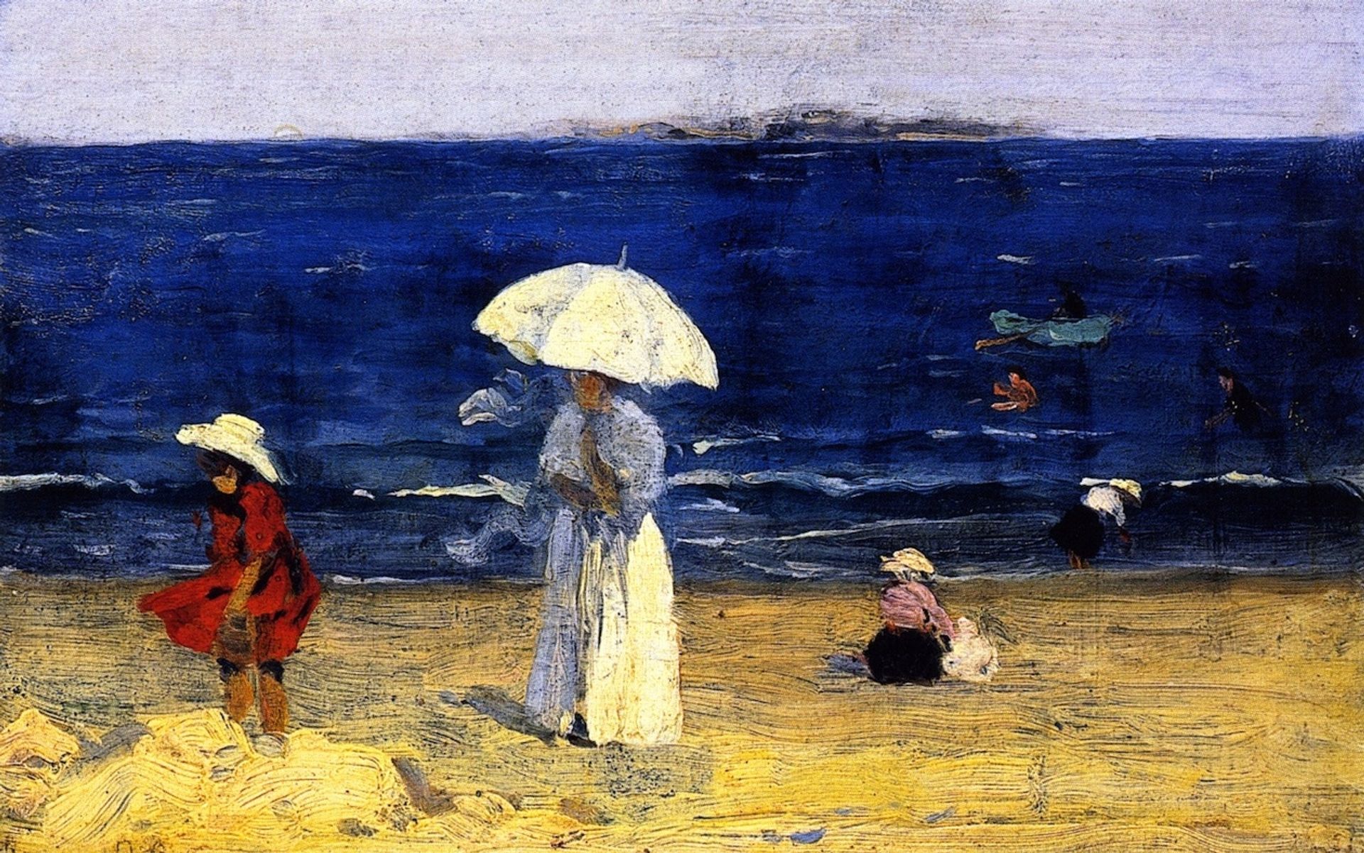 The Beach at Dinard by Clarence Gagnon