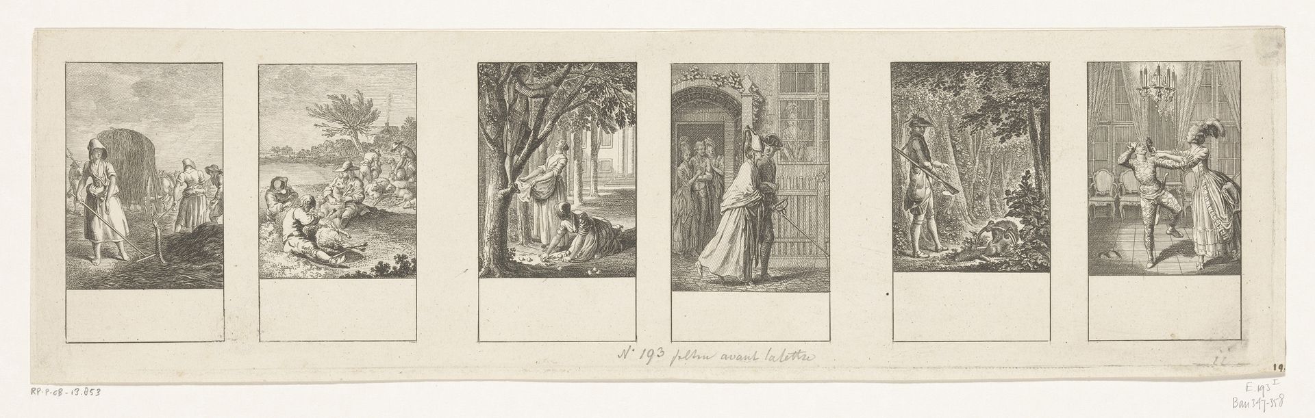 Zes maanden van het jaar by Daniel Nikolaus Chodowiecki