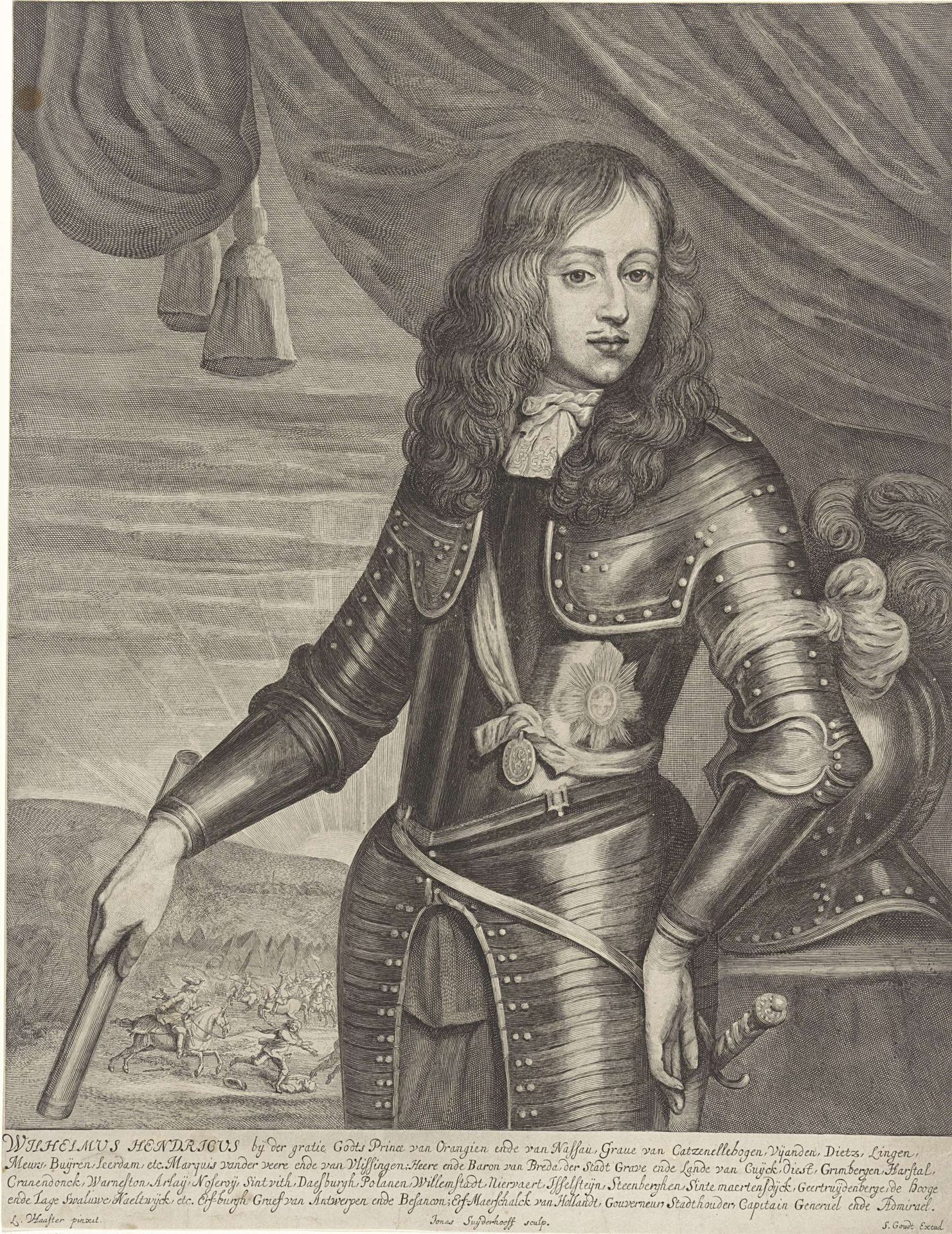 Portret van Willem III, prins van Oranje-Nassau by Jonas Suyderhoef
