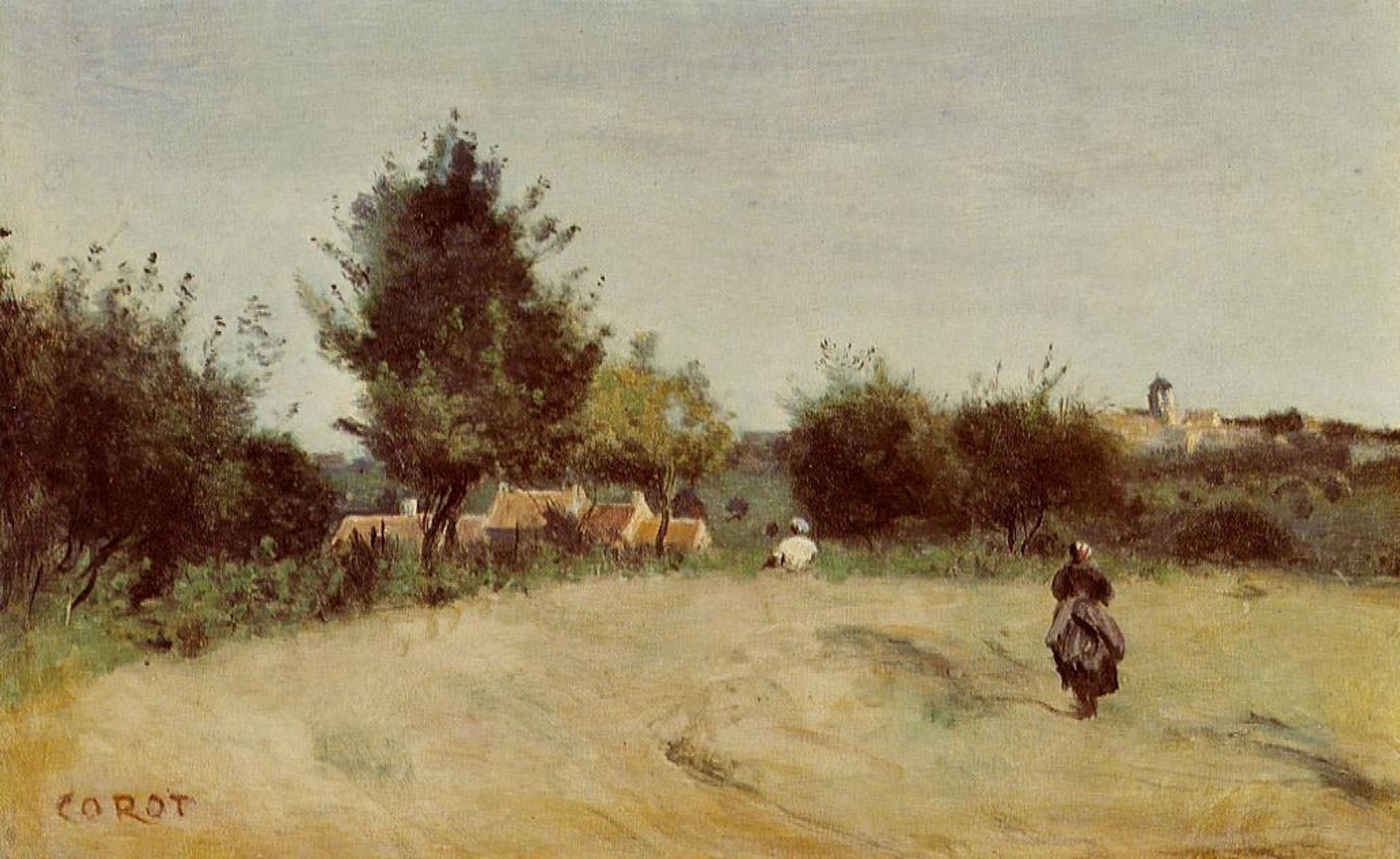 Field above the Village (Marcoussis) by Camille Corot
