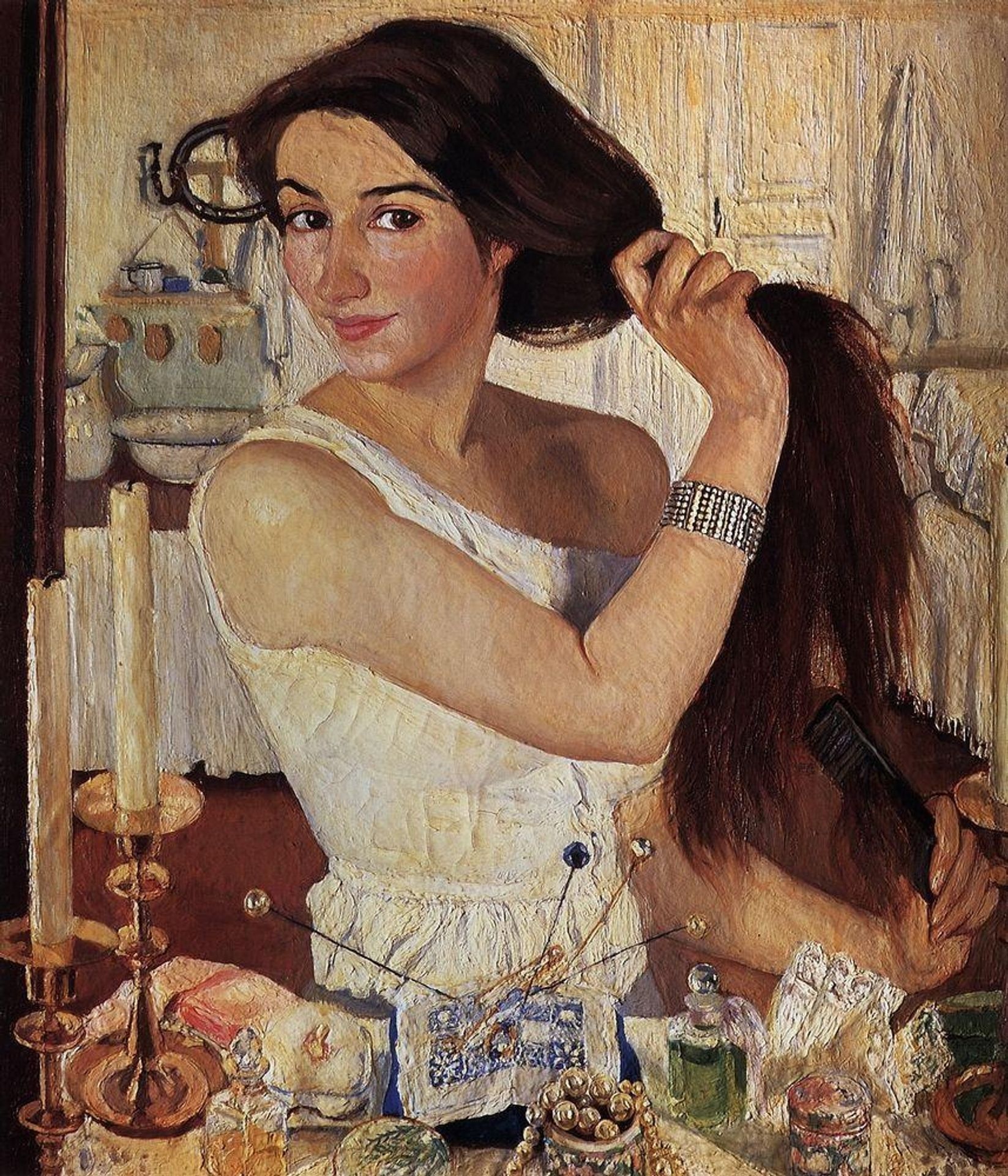 At the Dressing Table by Zinaida Serebriakova