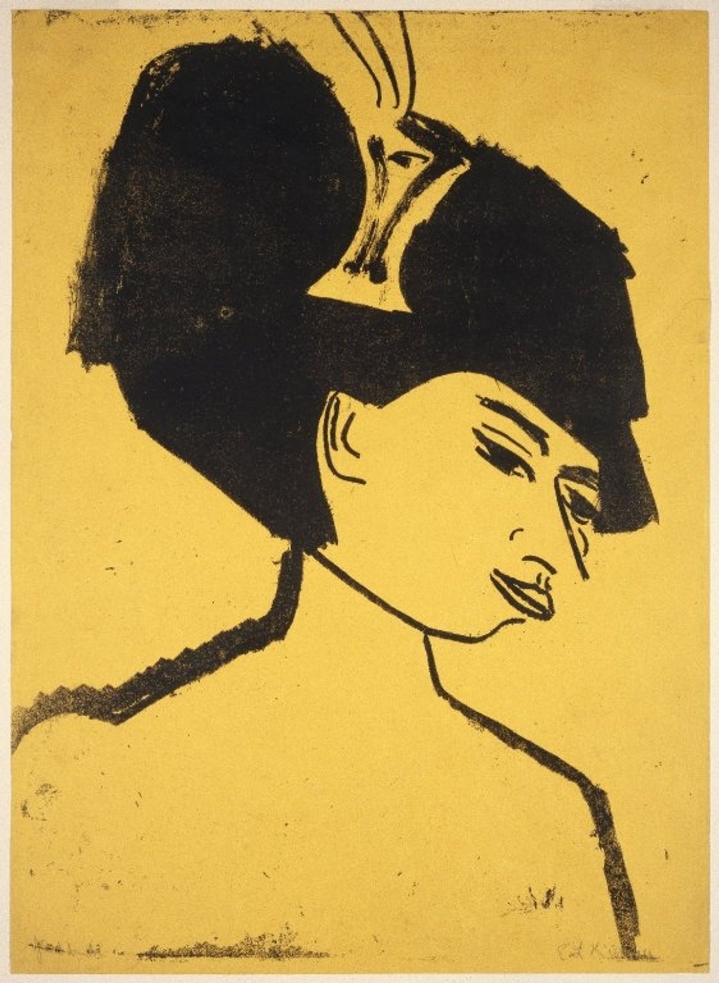 Milliner with Hat by Ernst Ludwig Kirchner