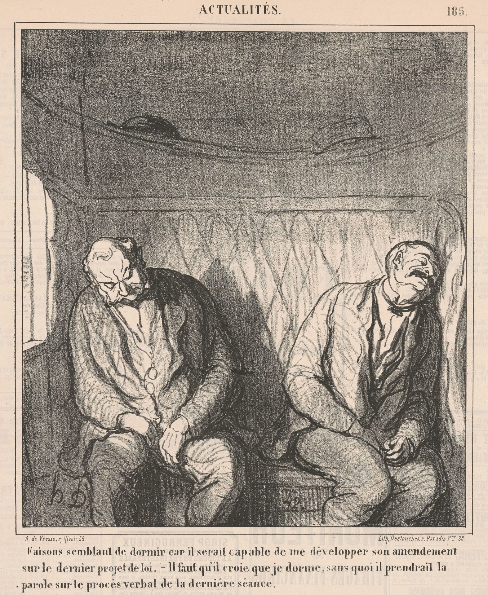 Faisons semblant de dormier ... by Honoré Daumier