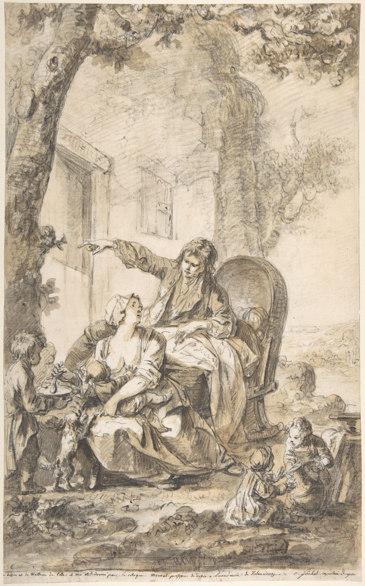 Young Father Distressed by His Growing Family by Louis Joseph Watteau, called Watteau de Lille