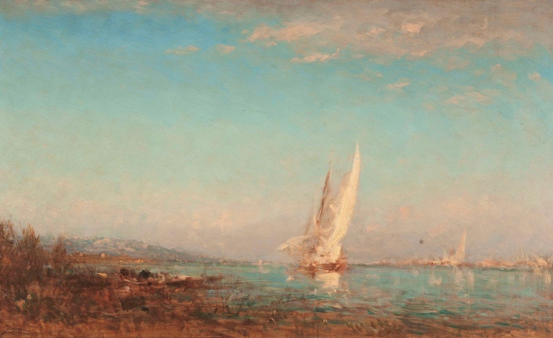 Martigues, La Voile Blanche by Félix Ziem