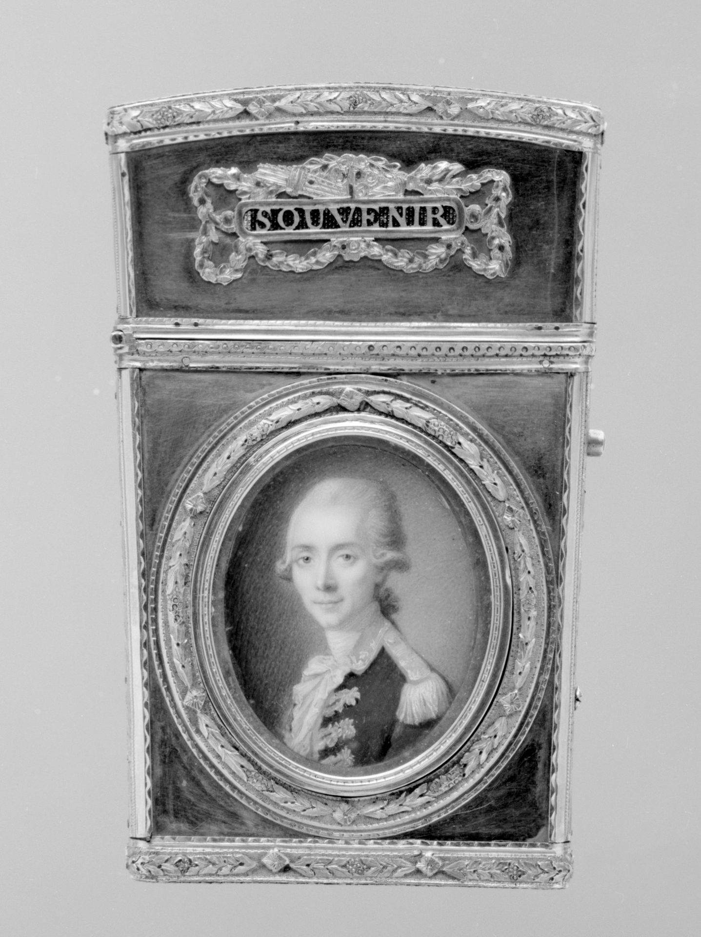 Souvenir with portrait of a man by Pierre-André Barbier