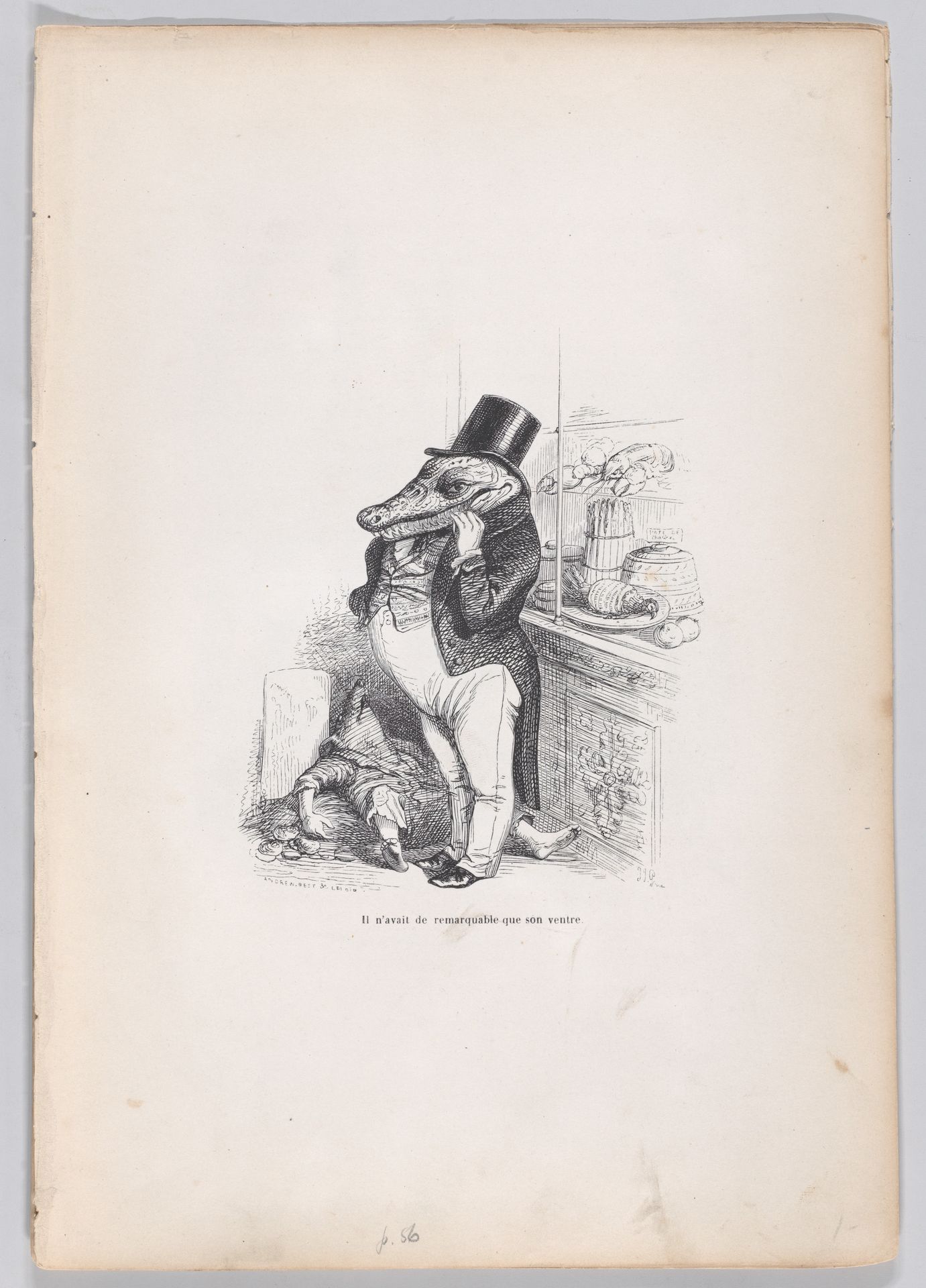 "Only his belly was remarkable" from Scenes from the Private and Public Life of Animals by J. J. Grandville