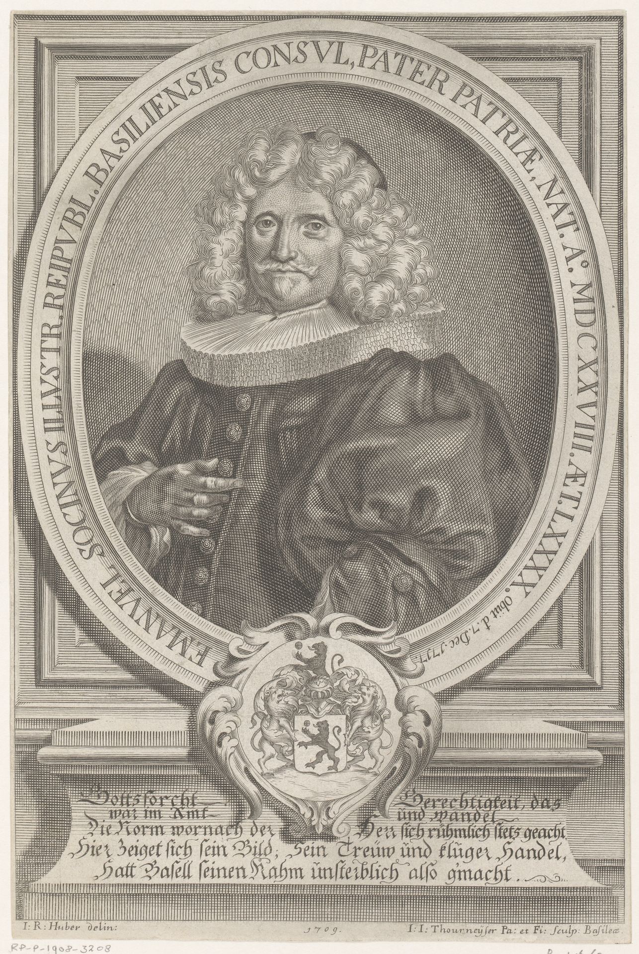 Portret van Emanuel Socinus by Johann Jakob (I) Thurneysen