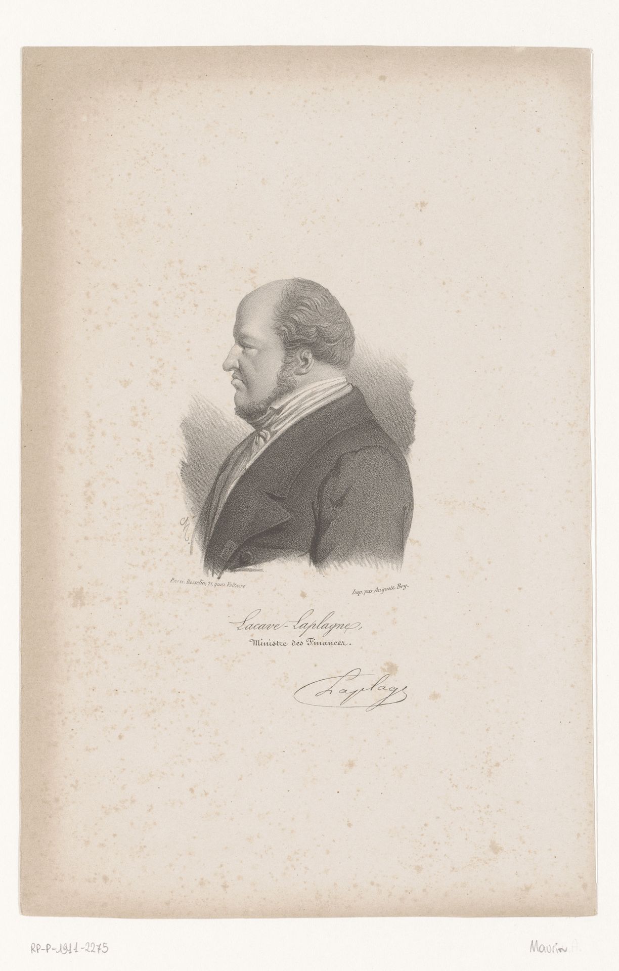 Portret van Jean Lacave-Laplagne by Antoine Maurin