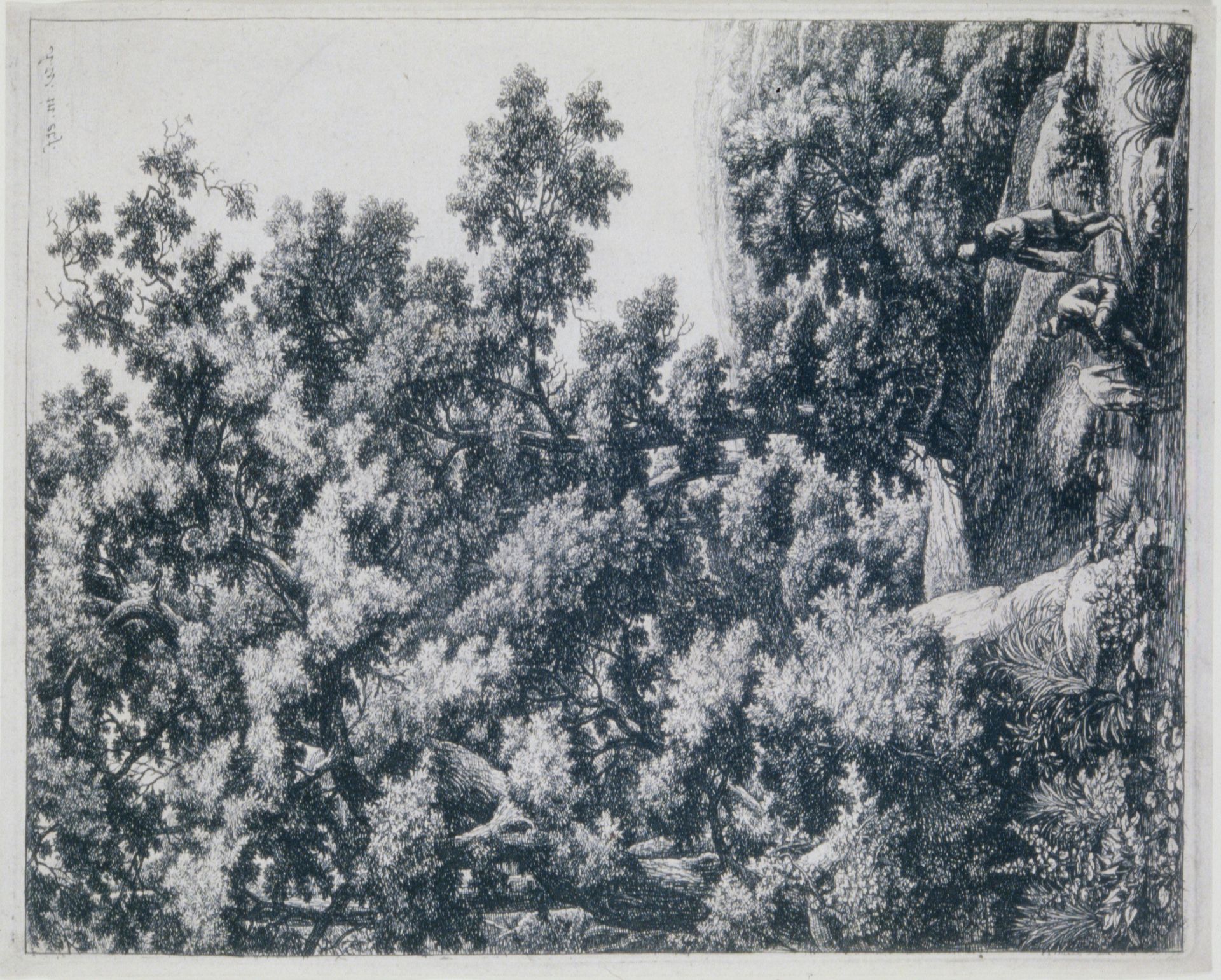 Le chien buvant dans le ruisseau by Anthonie Waterloo