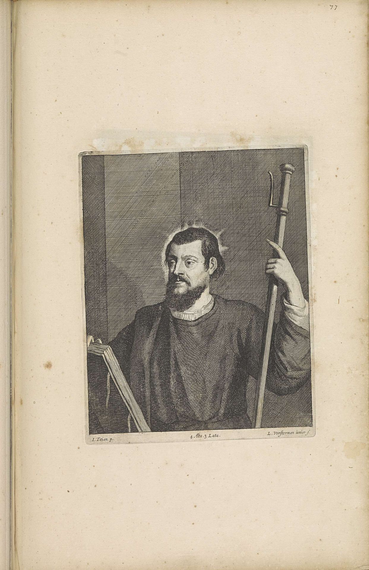 Portret van Francesco Filetto als de H. Jakobus de Meerdere by Lucas (II) Vorsterman