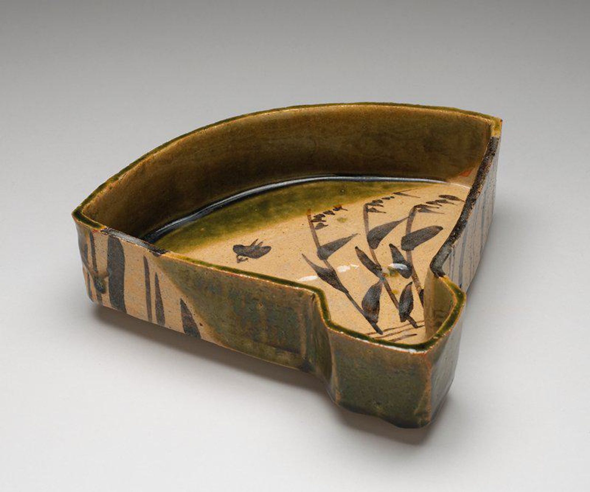 (Fan-shaped Plate) by Kitaōji Rosanjin