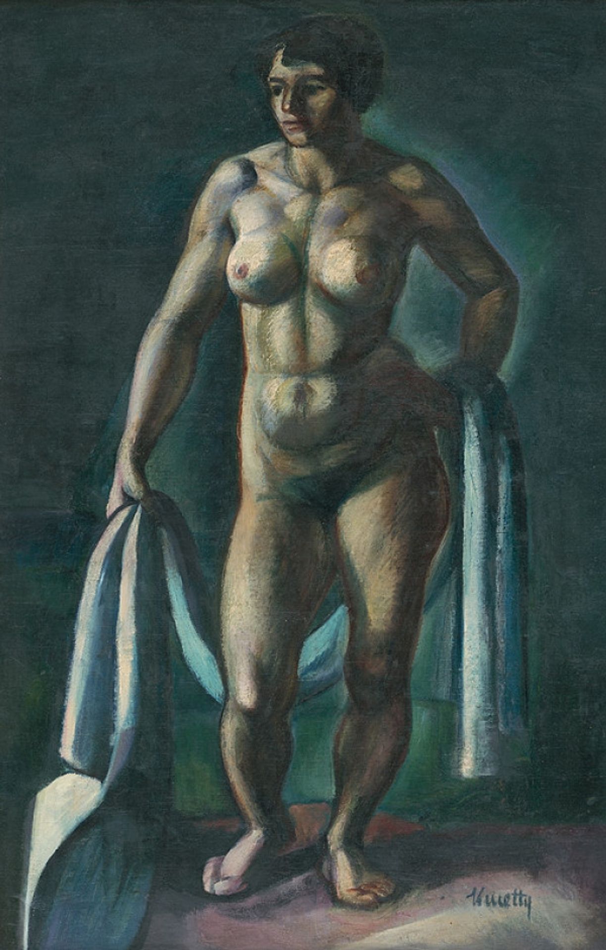 nude of a woman by Kmetty János