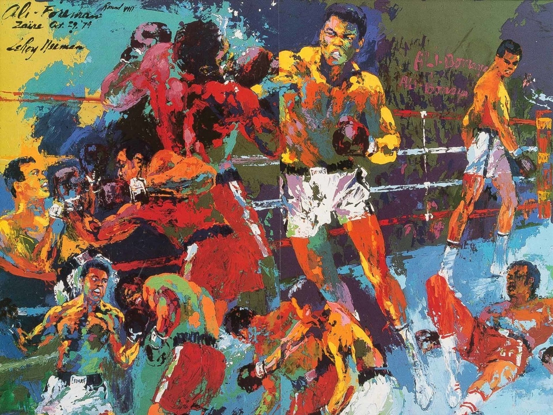 Muhammad Ali and George Foreman by LeRoy Neiman