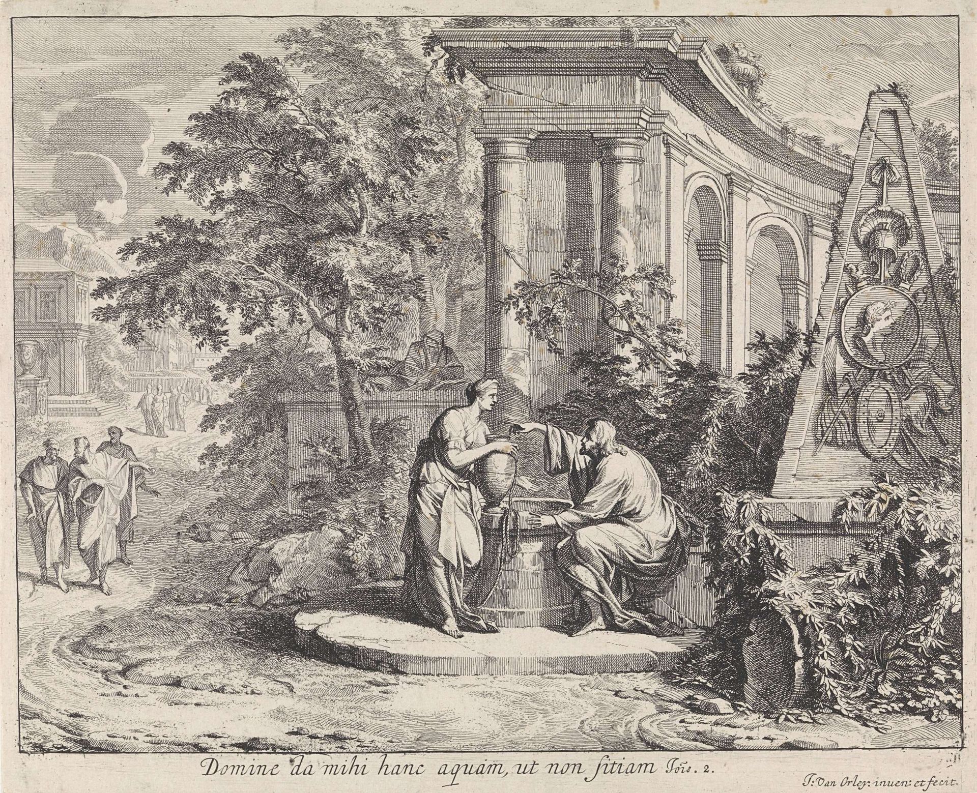 Christus en de Samaritaanse vrouw by Jan van Orley