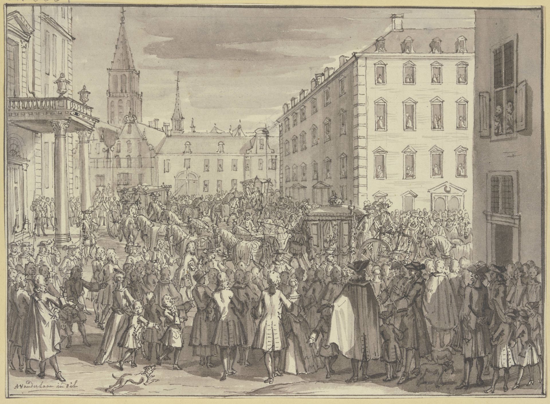 Einzug Kaisers Karl VI. zu Prag und der zwei jungen Erzherzoginnen amn 30. Juli 1723 by Adolf van der Laan