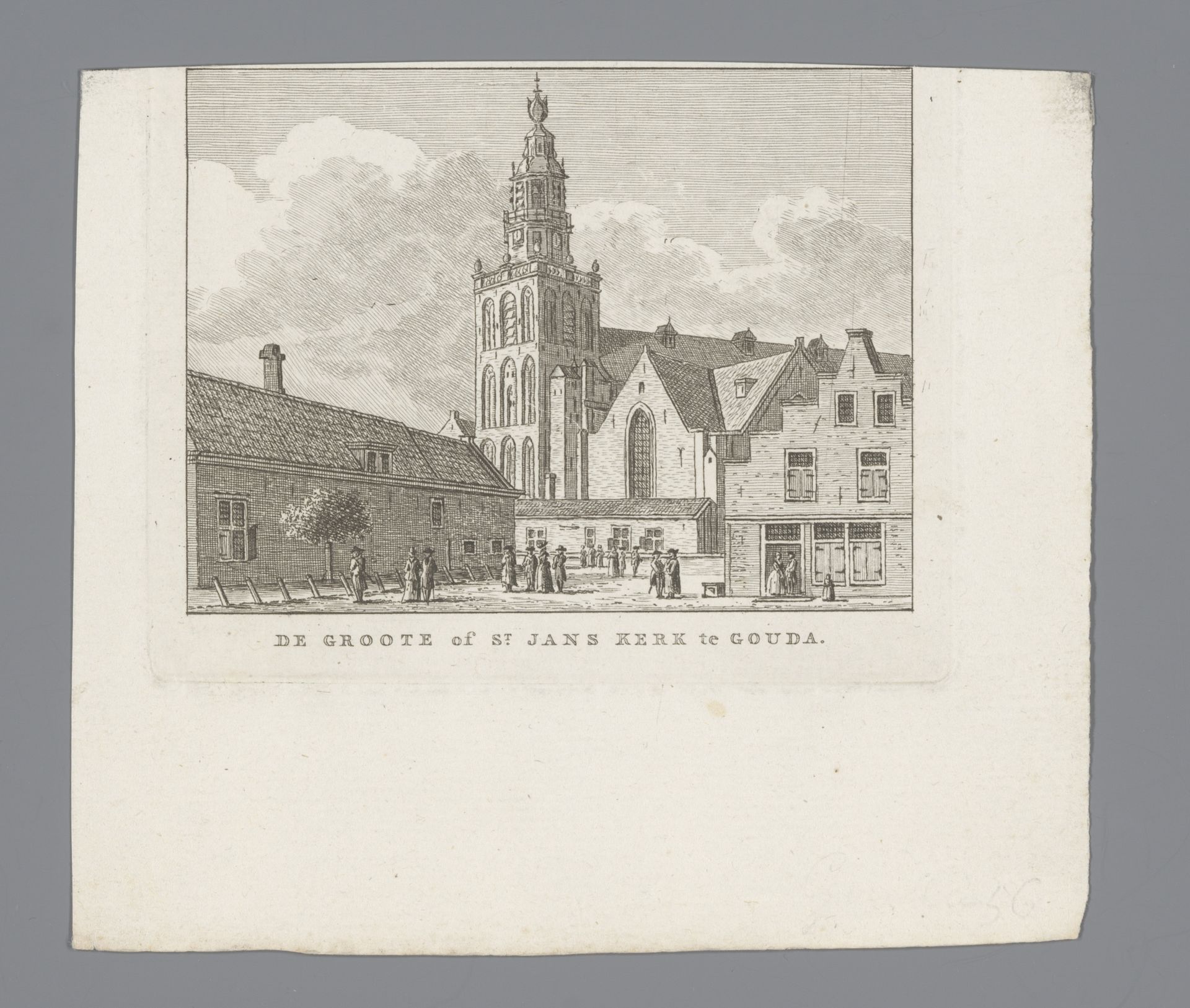 Gezicht op de Sint-Janskerk te Gouda by Carel Frederik (I) Bendorp