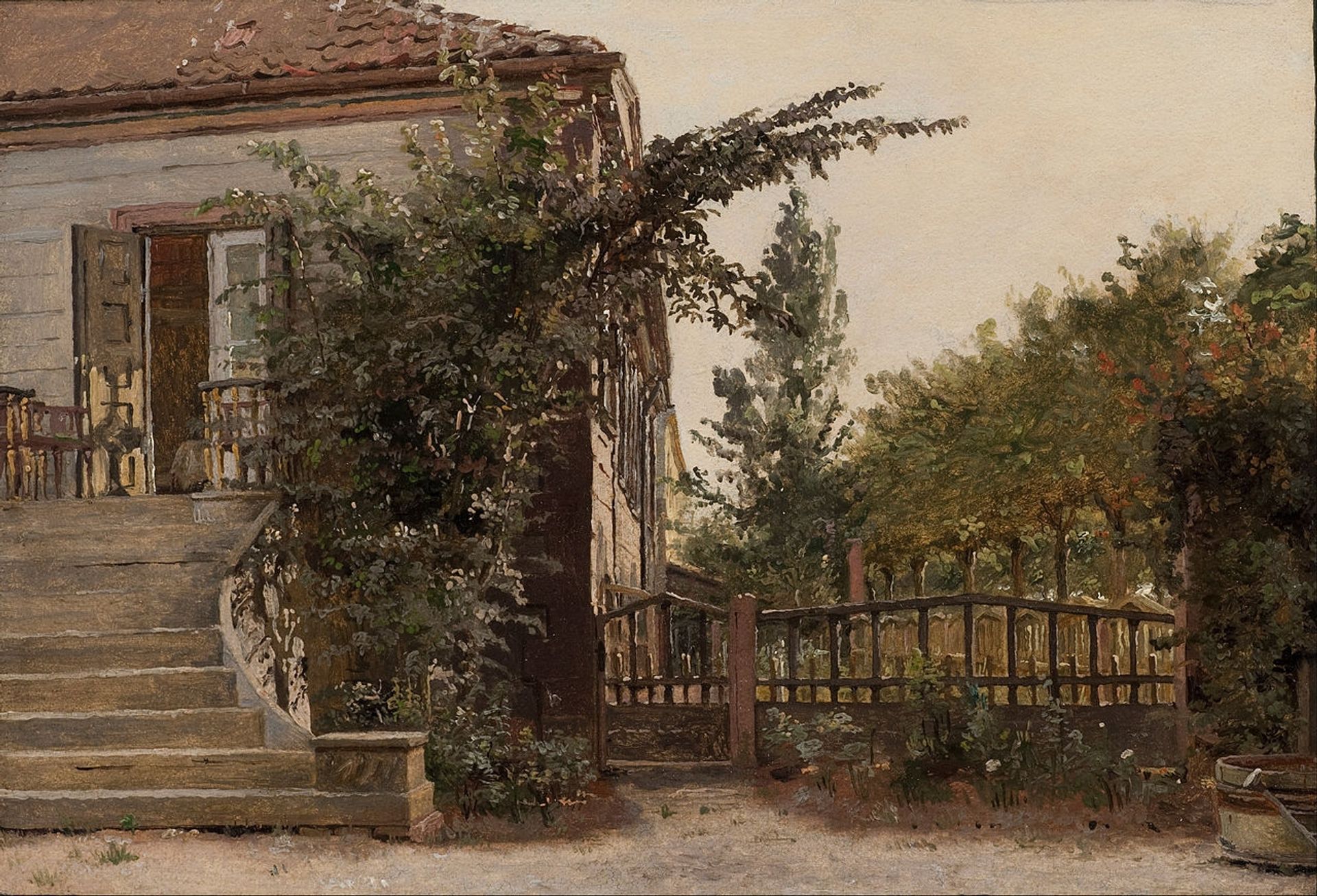 The Garden Steps Leading to the Artist's Studio on Blegdammen by Christen Kobke