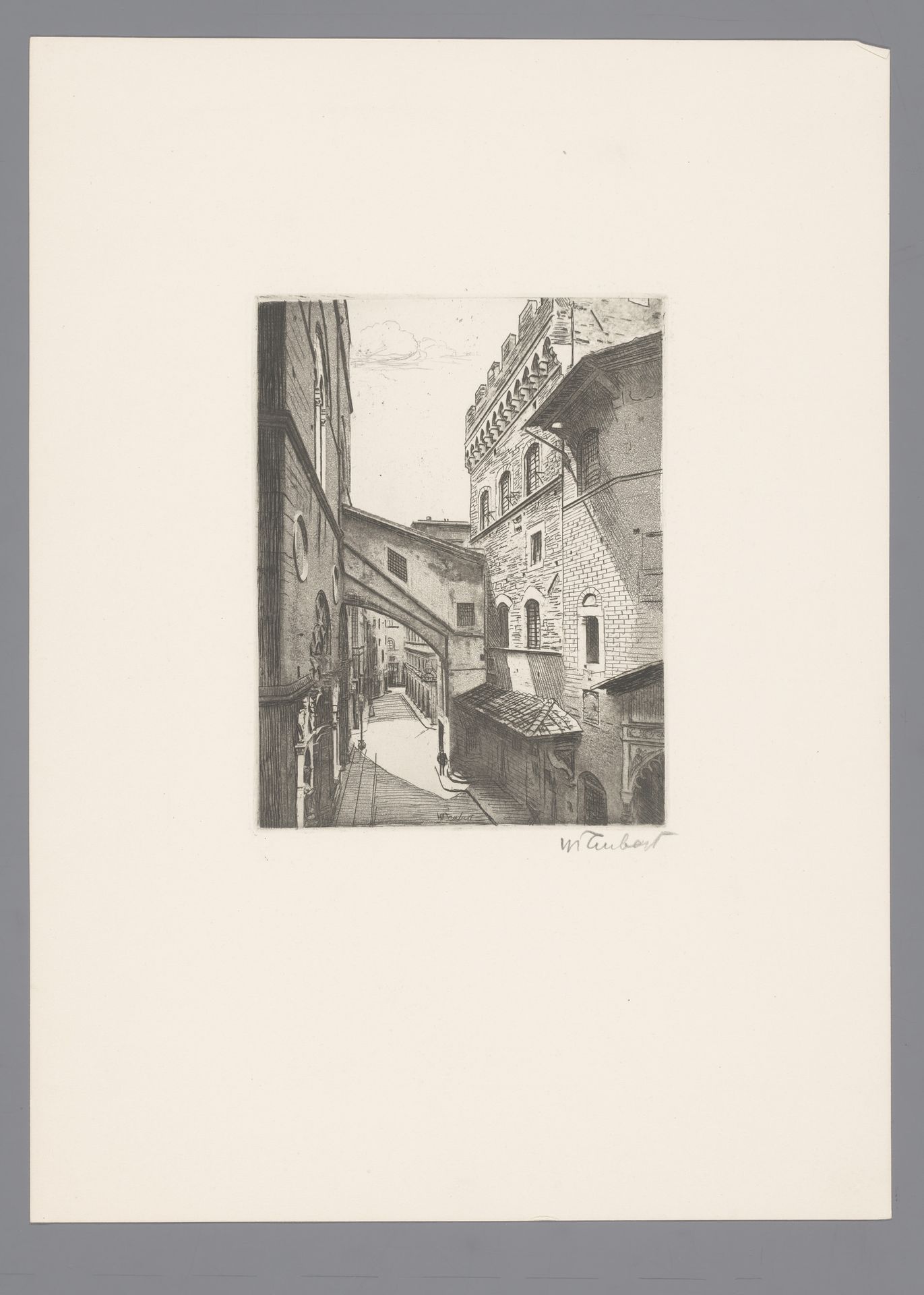Gezicht op Via dell'Arte della Lana te Florence by Guglielmo Taubert
