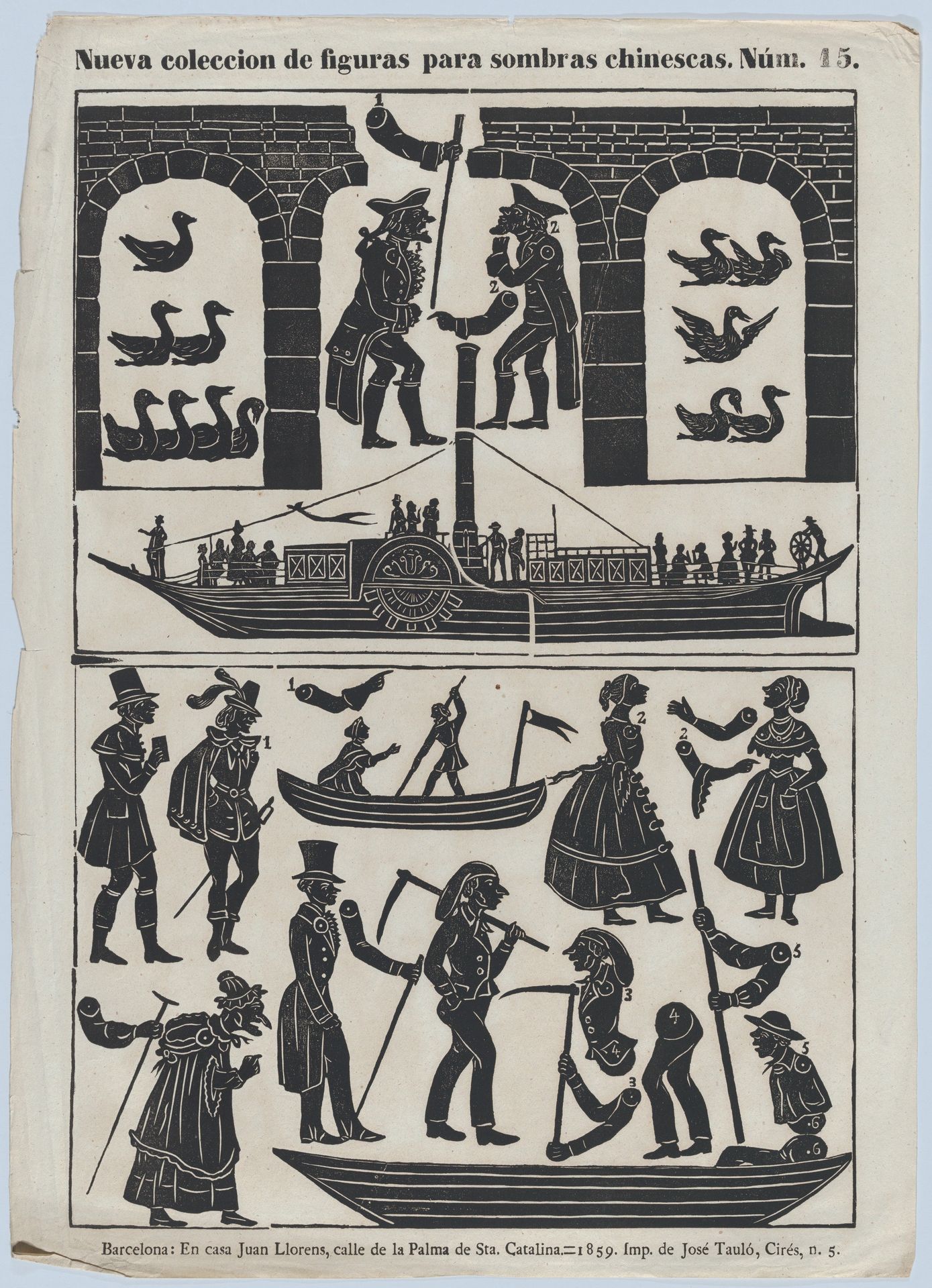 Sheet 15 of figures for Chinese shadow puppets by Juan Llorens